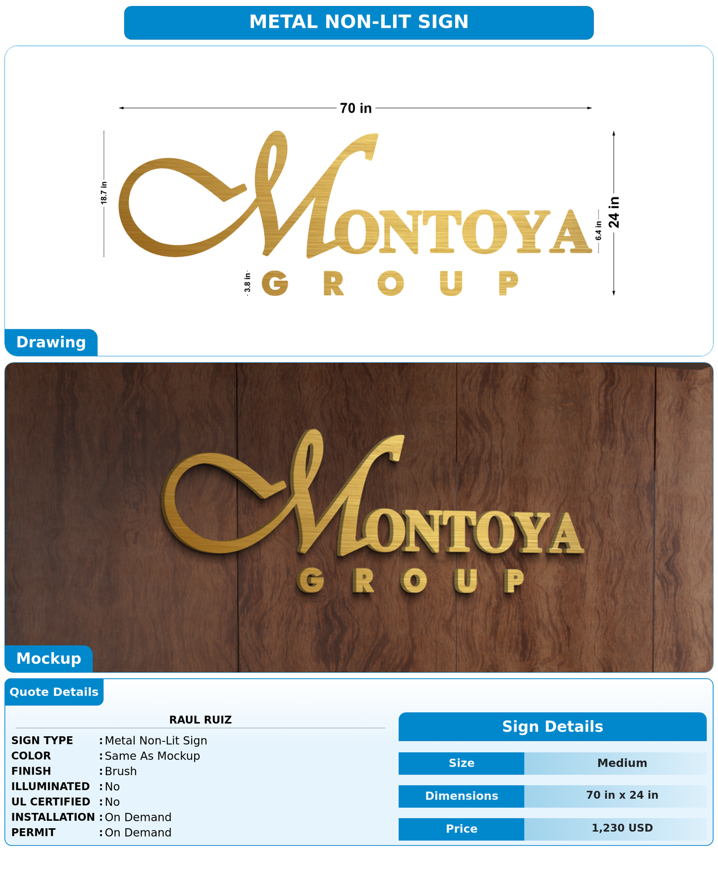 CUSTOM MOCKUP SIGN FOR Raul Ruiz