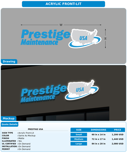 CUSTOM MOCKUP SIGN FOR prestige usa