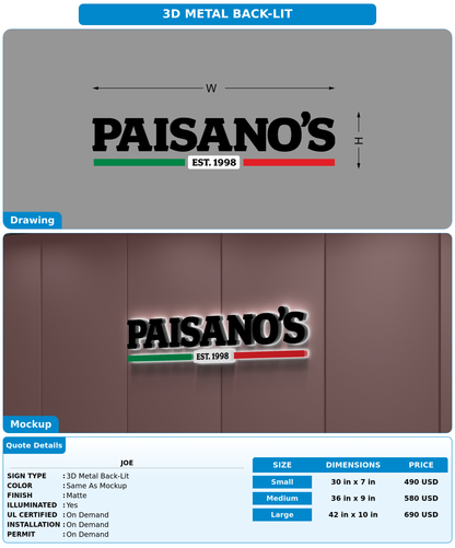 CUSTOM MOCKUP SIGN FOR Joe