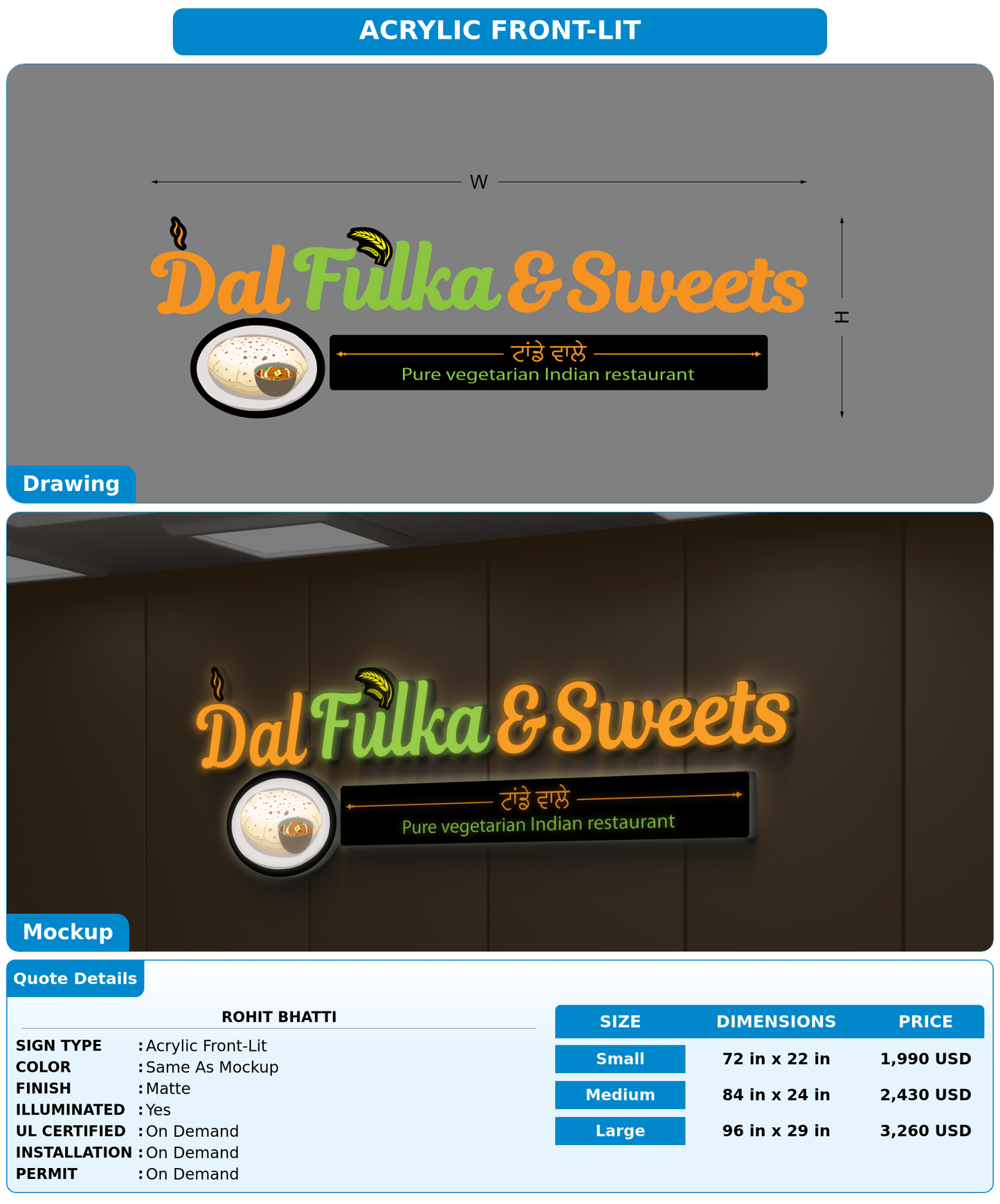 CUSTOM MOCKUP SIGN FOR Rohit Bhatti