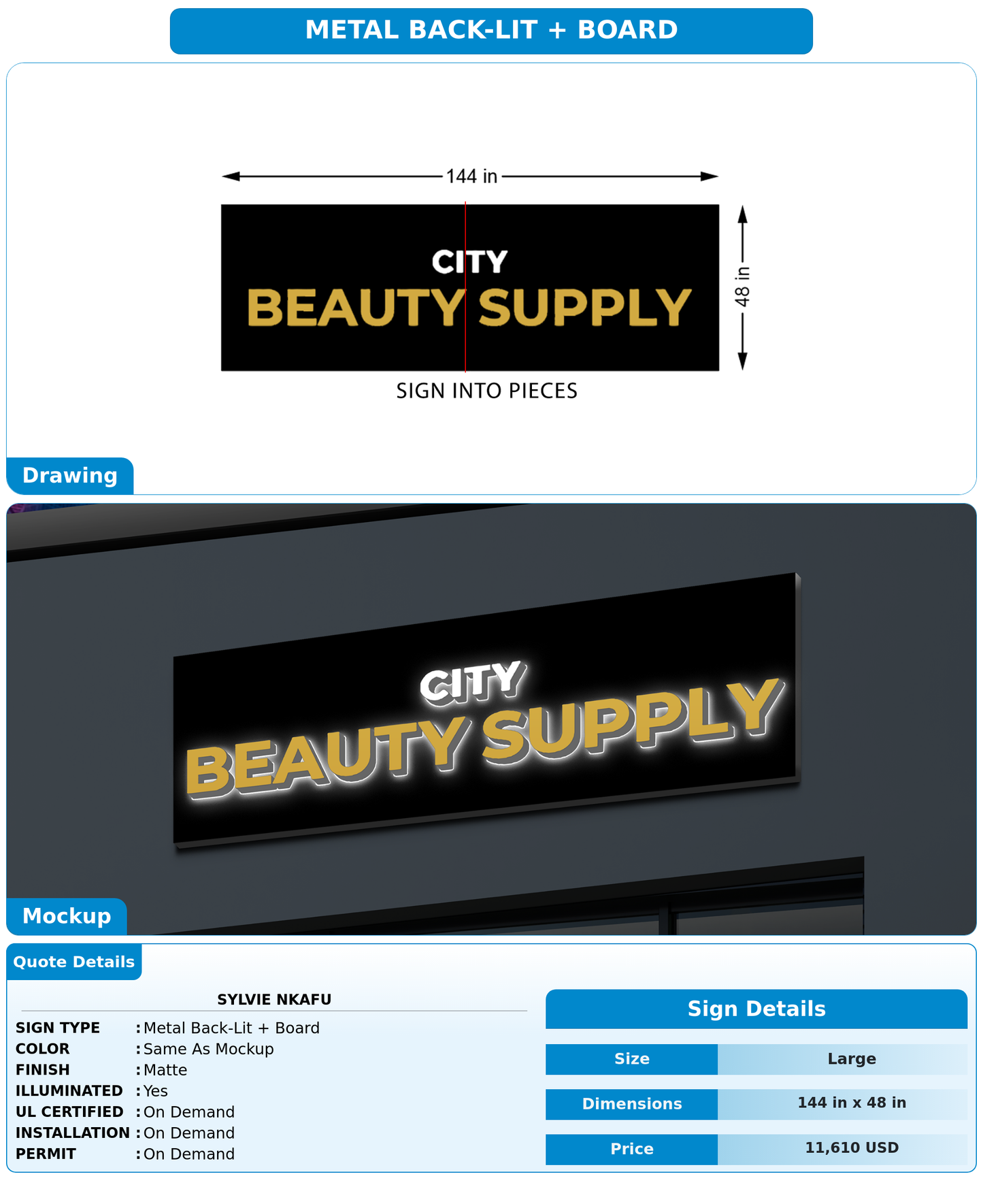 CUSTOM MOCKUP SIGN FOR Sylvie NKAFU
