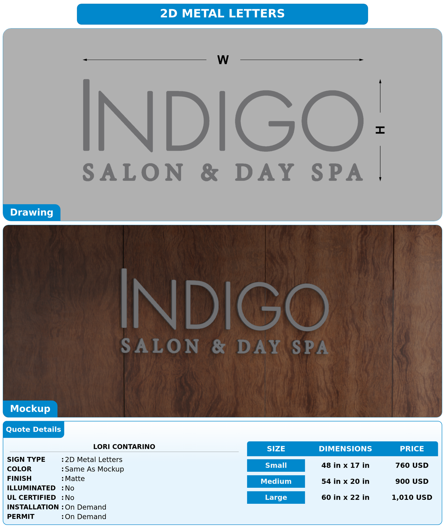 CUSTOM MOCKUP SIGN FOR Lori Contarino