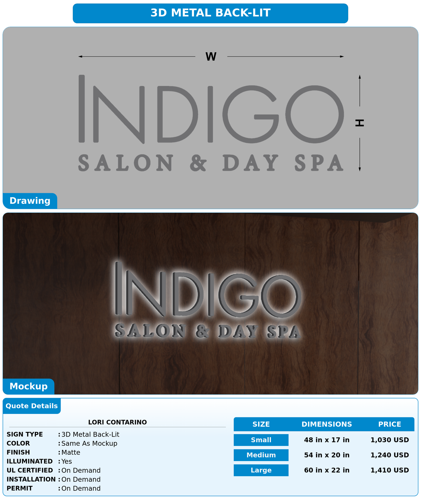 CUSTOM MOCKUP SIGN FOR Lori Contarino
