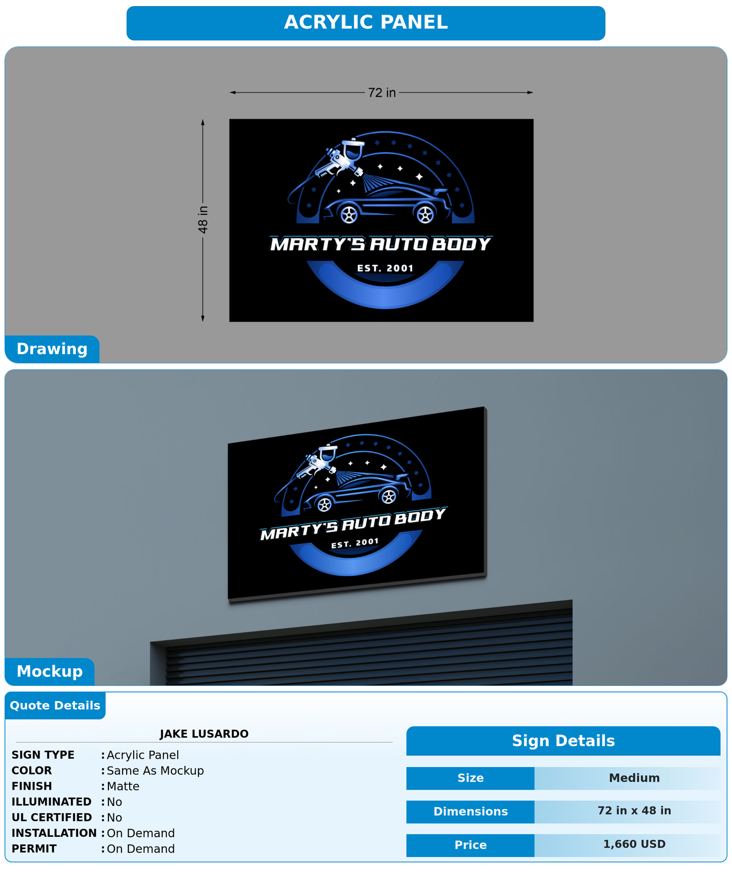 CUSTOM MOCKUP SIGN FOR Jake Lusardo