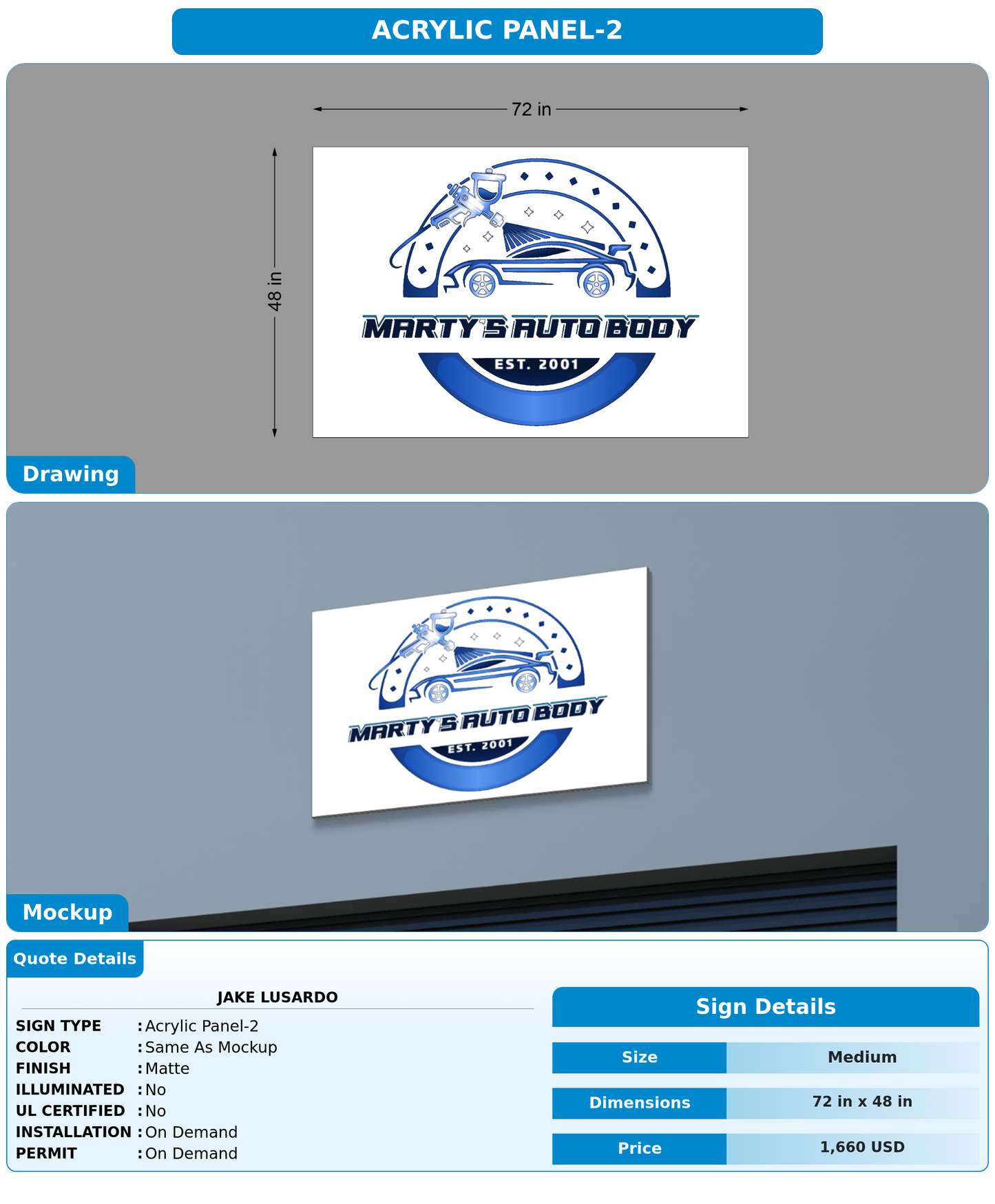 CUSTOM MOCKUP SIGN FOR Jake Lusardo