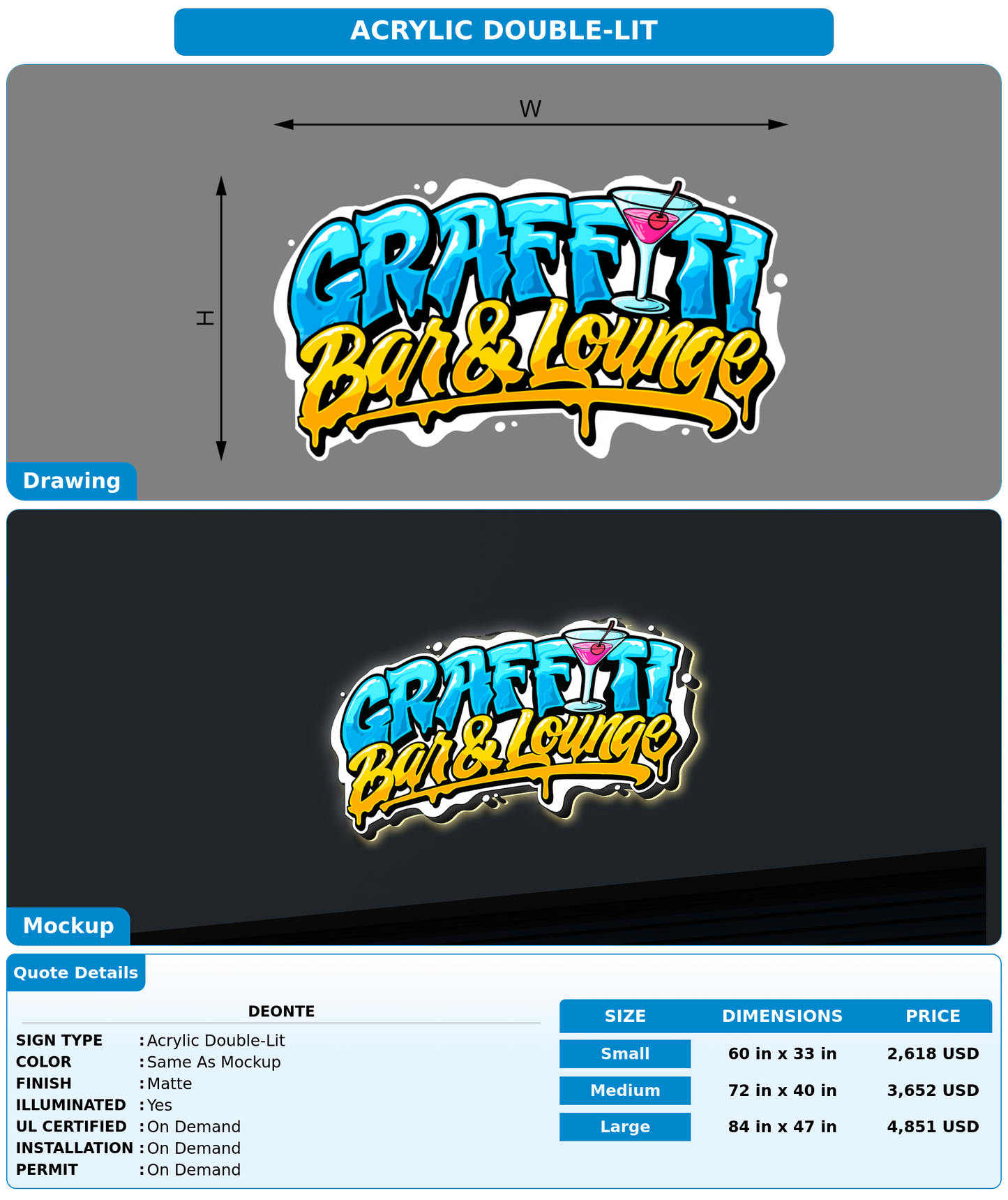 CUSTOM MOCKUP SIGN FOR Deonte