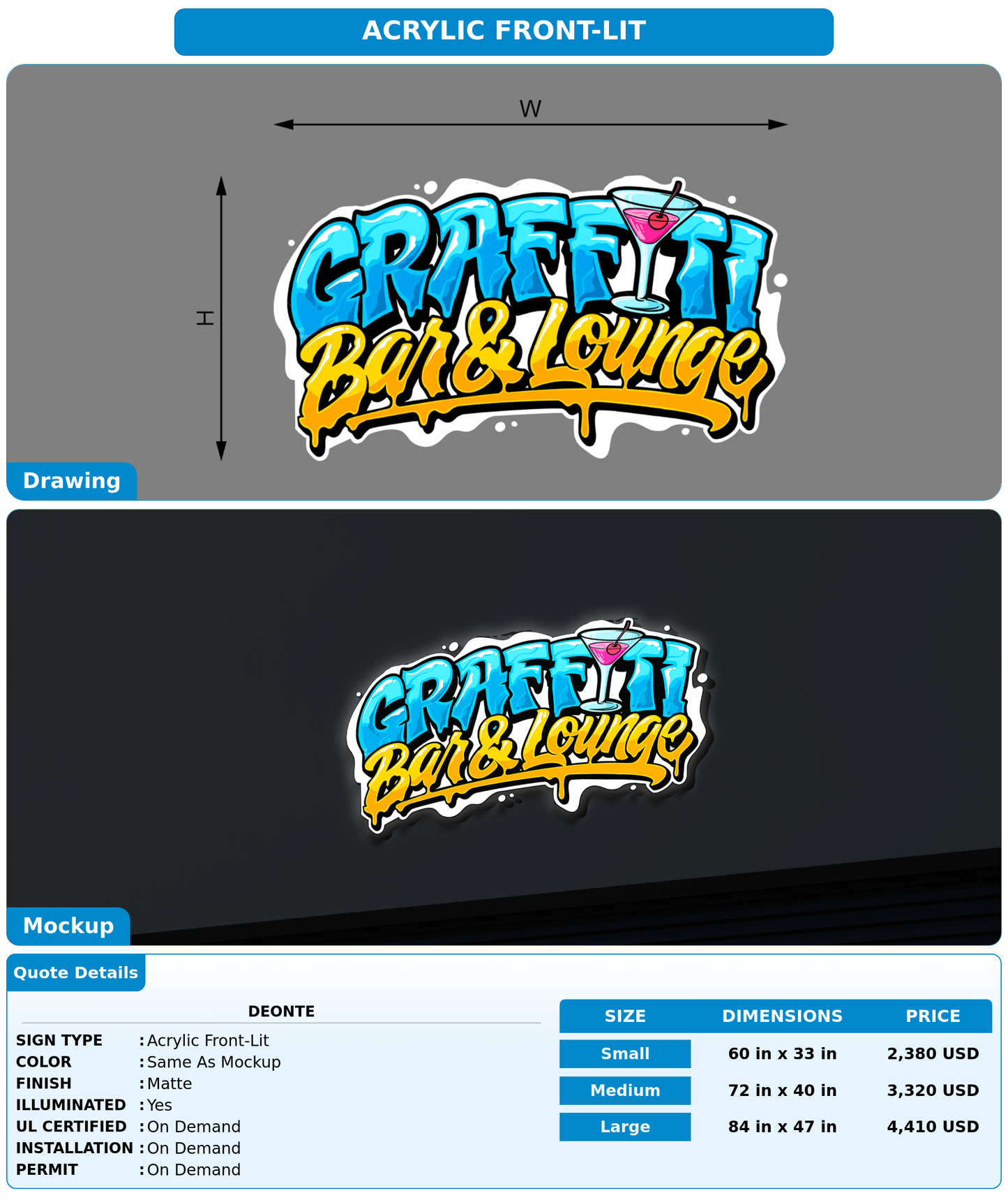 CUSTOM MOCKUP SIGN FOR Deonte