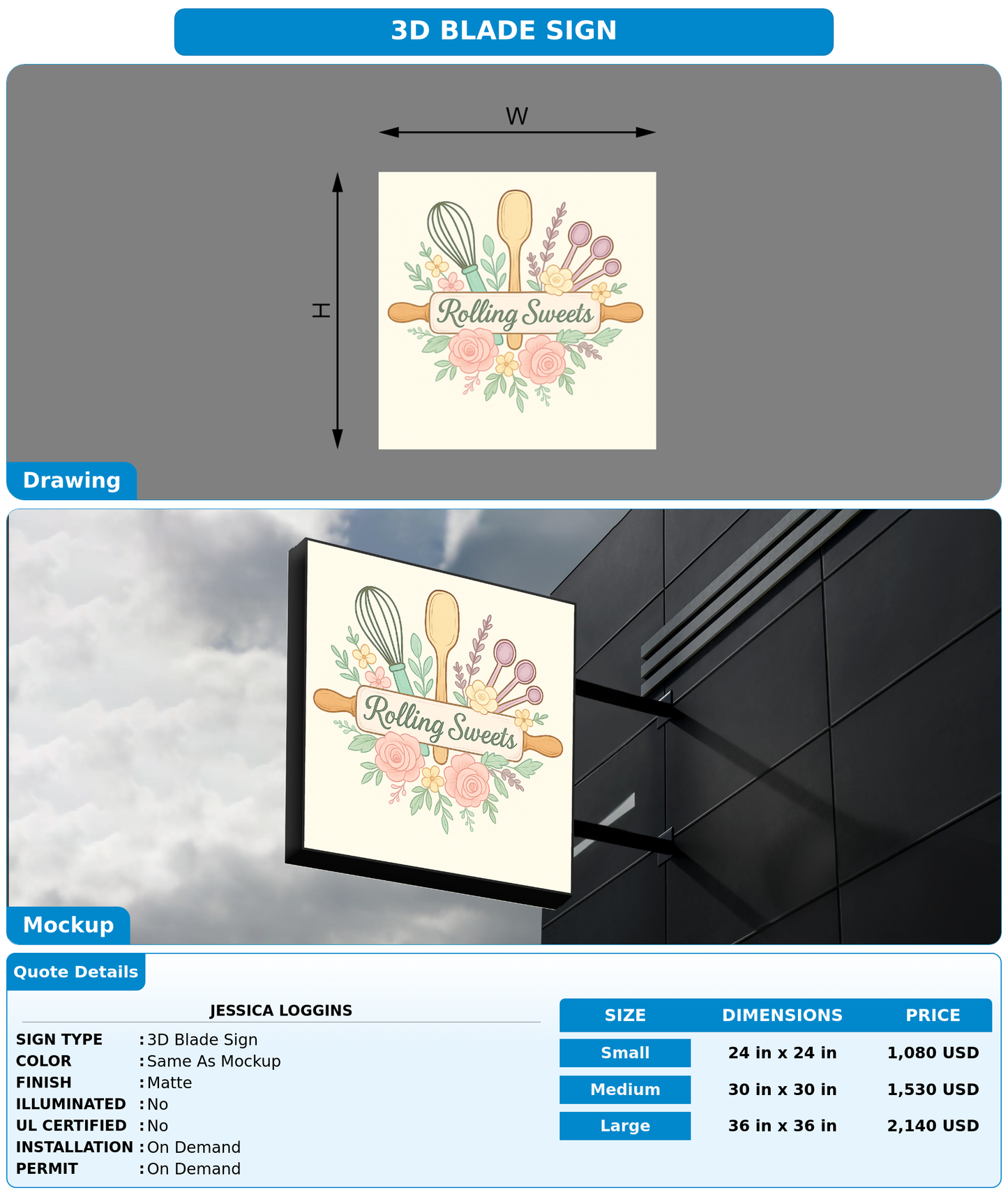 CUSTOM MOCKUP SIGN FOR Jessica Loggins