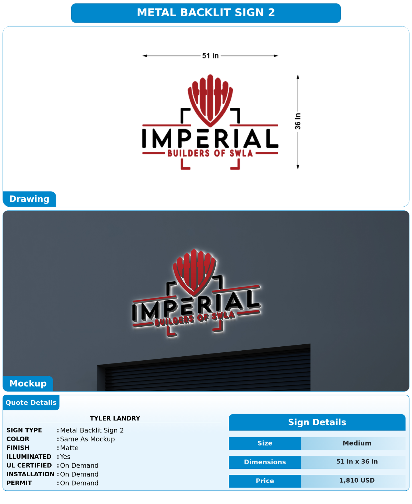 CUSTOM MOCKUP SIGN FOR Tyler Landry
