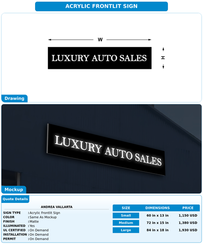 CUSTOM MOCKUP SIGN FOR Andrea Vallarta