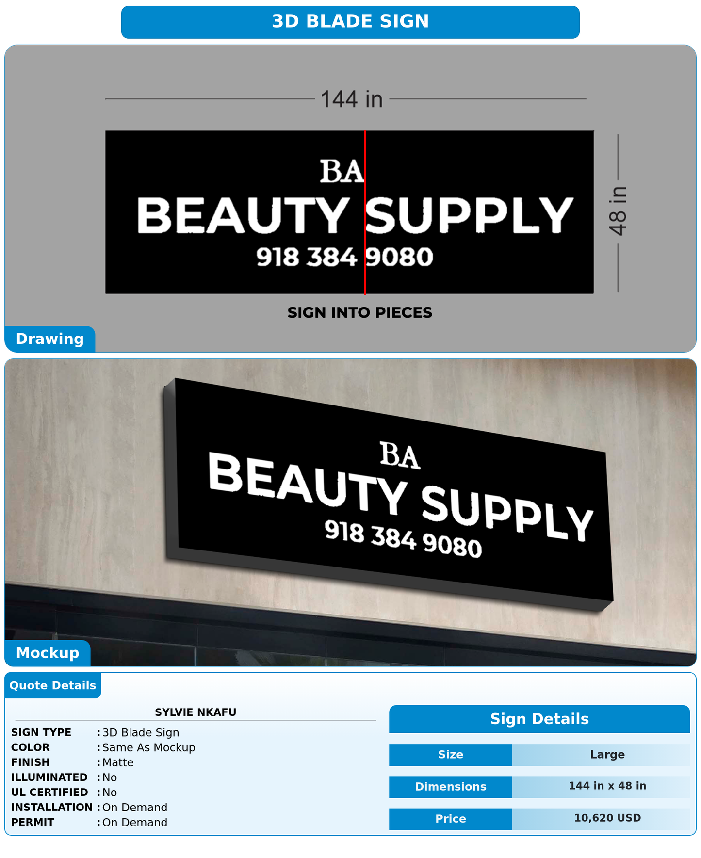 CUSTOM MOCKUP SIGN FOR Sylvie NKAFU