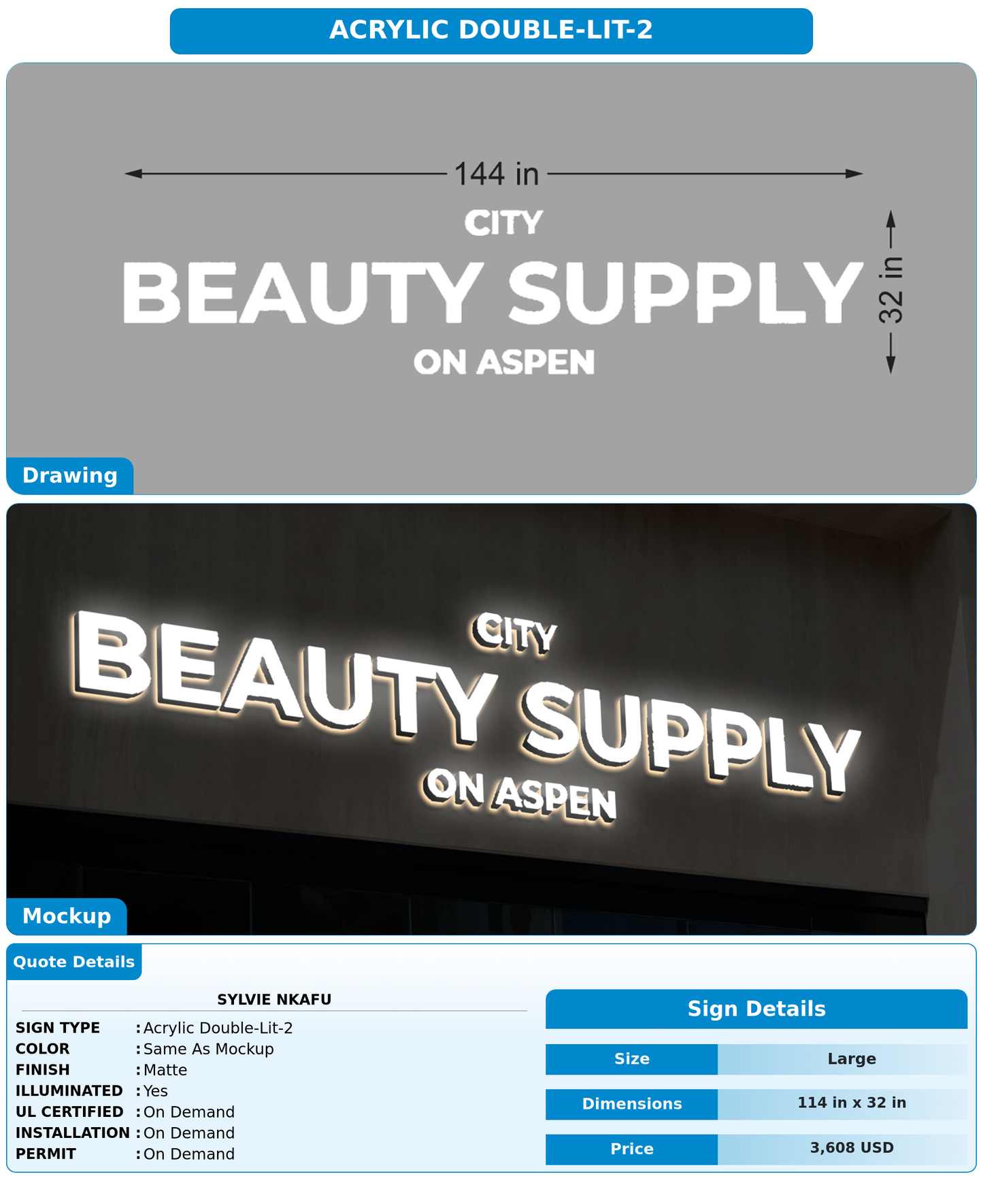 CUSTOM MOCKUP SIGN FOR Sylvie NKAFU