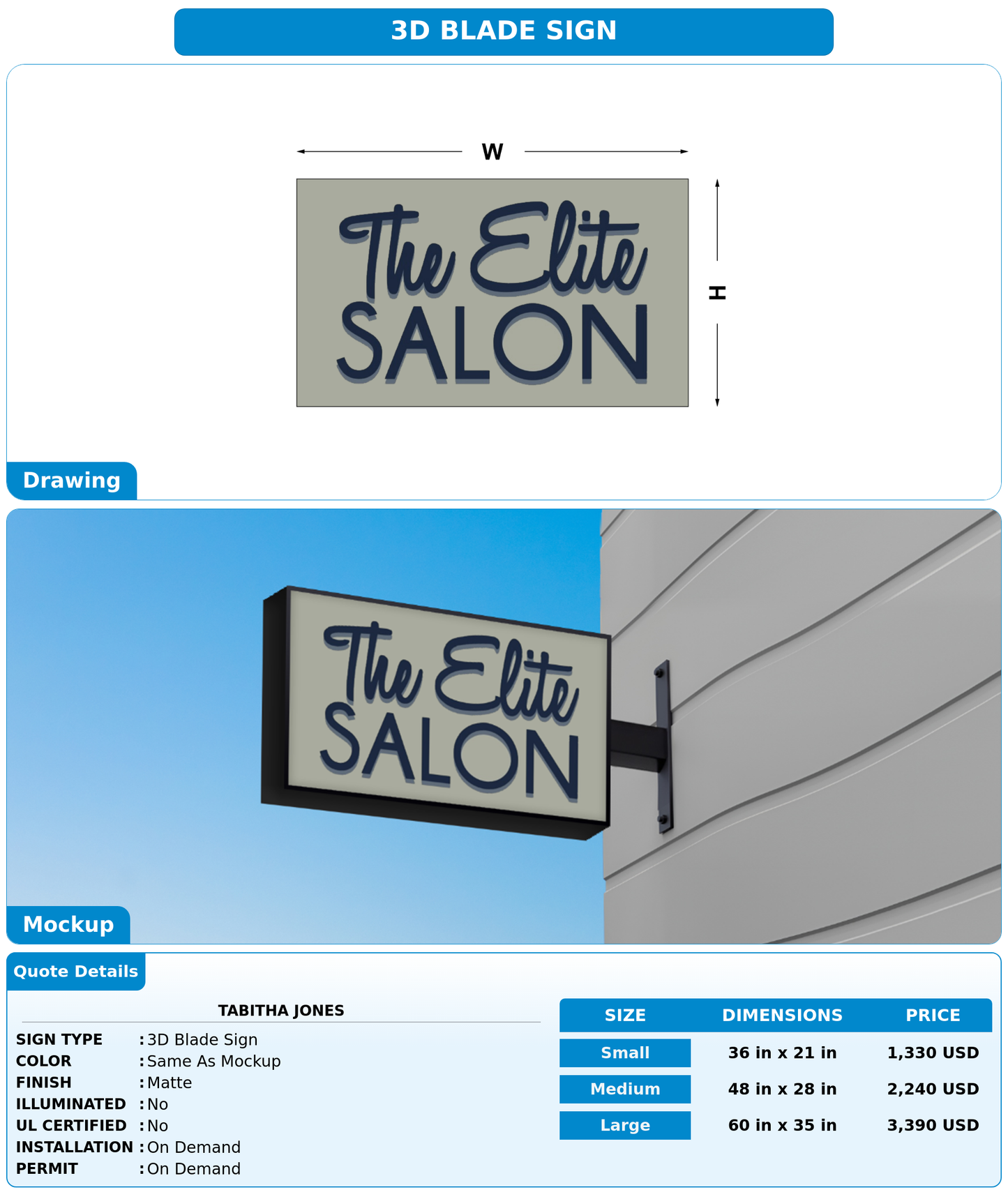 CUSTOM MOCKUP SIGN FOR Tabitha Jones