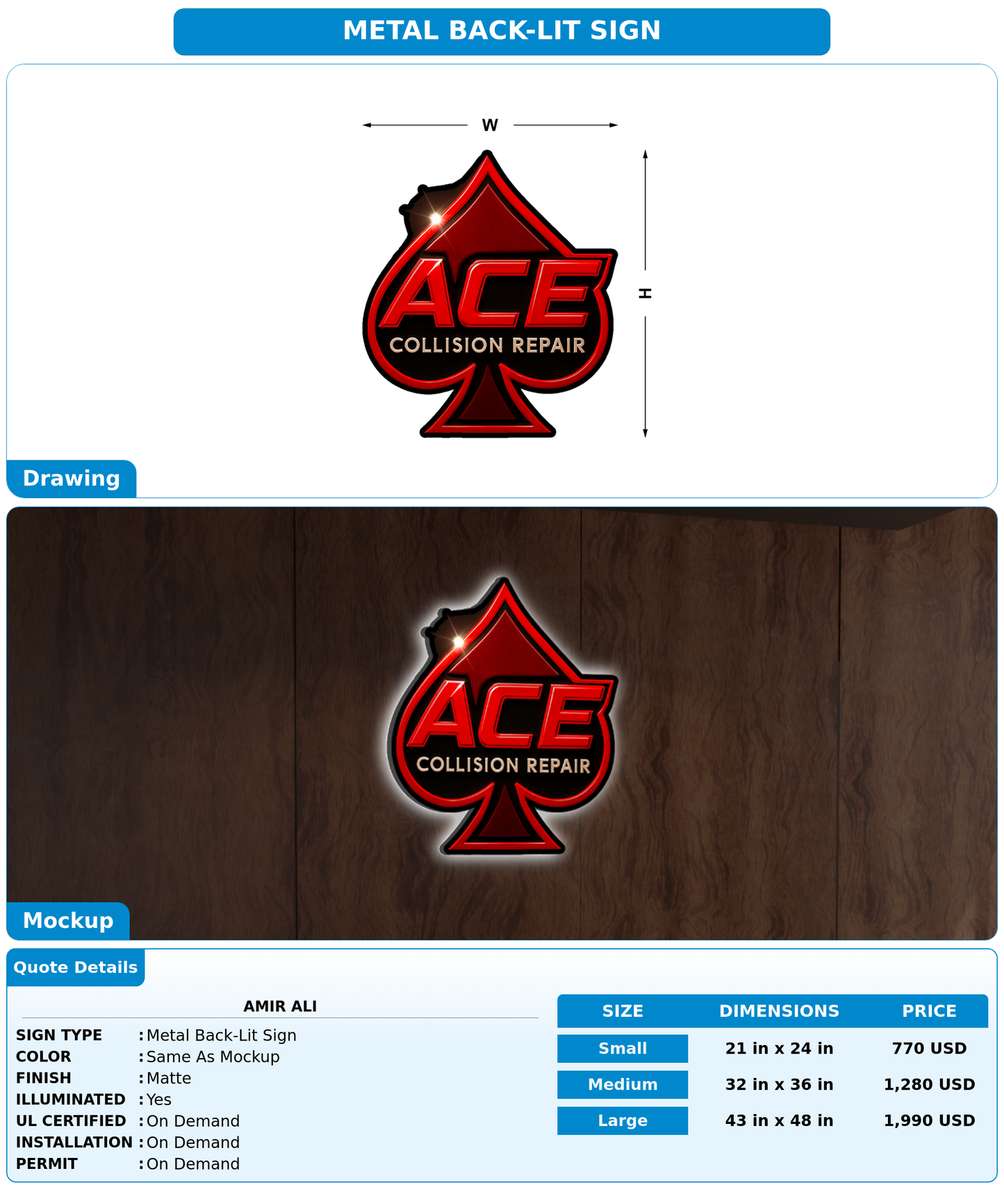 CUSTOM MOCKUP SIGN FOR Amir ali