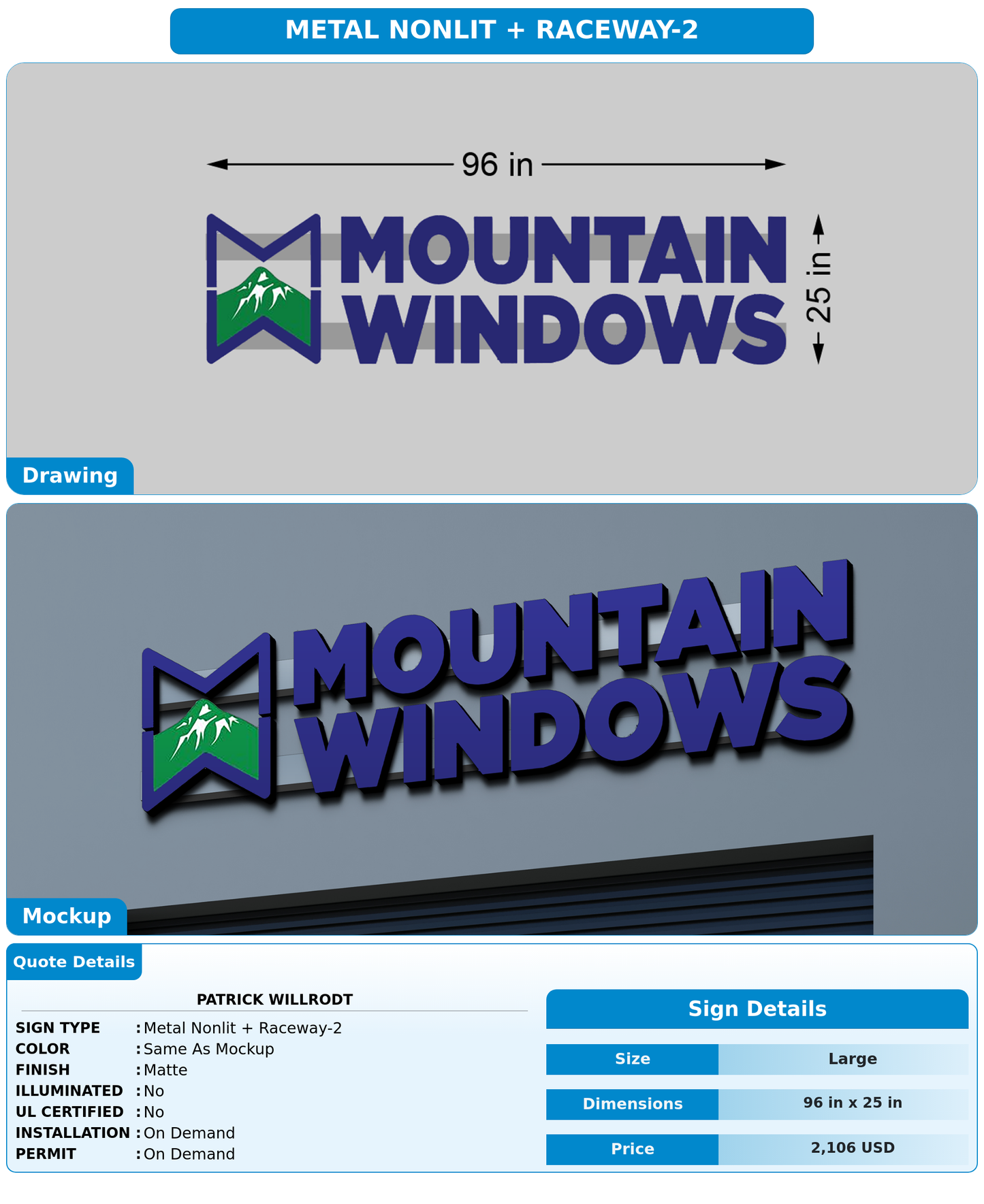 CUSTOM MOCKUP SIGN FOR Patrick Willrodt