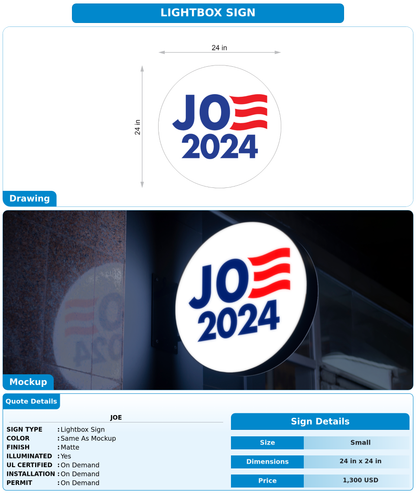 CUSTOM MOCKUP SIGN FOR Joe