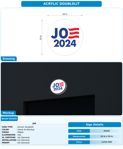 CUSTOM MOCKUP SIGN FOR Joe