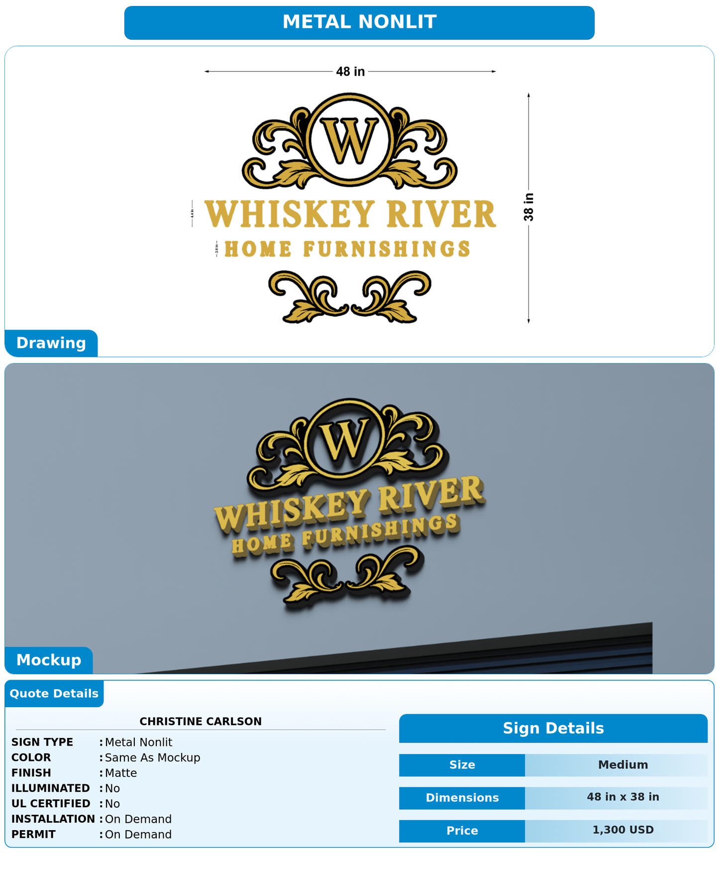 CUSTOM MOCKUP SIGN FOR Christine Carlson