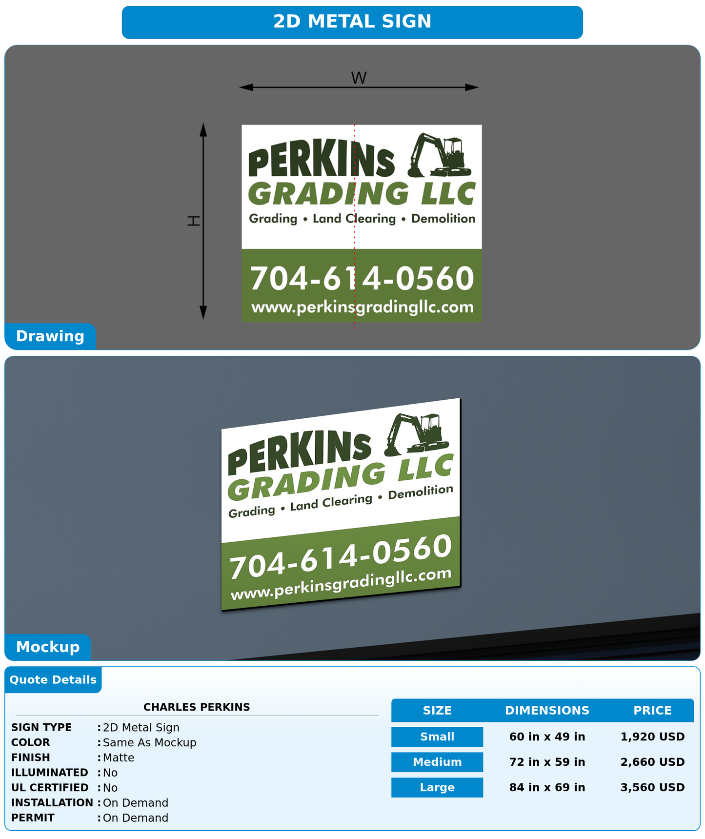 CUSTOM MOCKUP SIGN FOR Charles Perkins