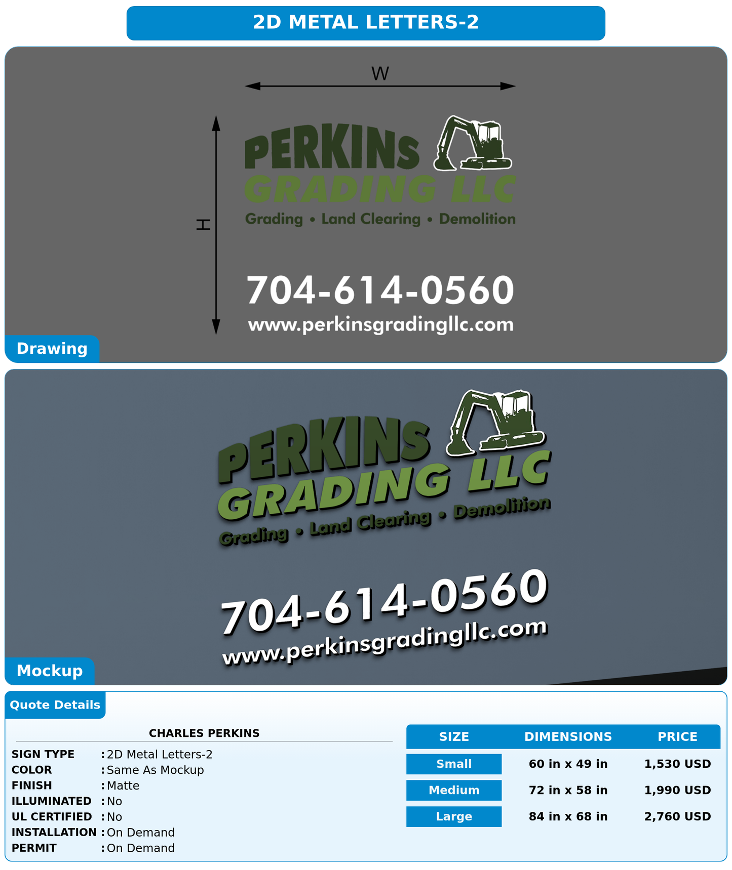 CUSTOM MOCKUP SIGN FOR Charles Perkins