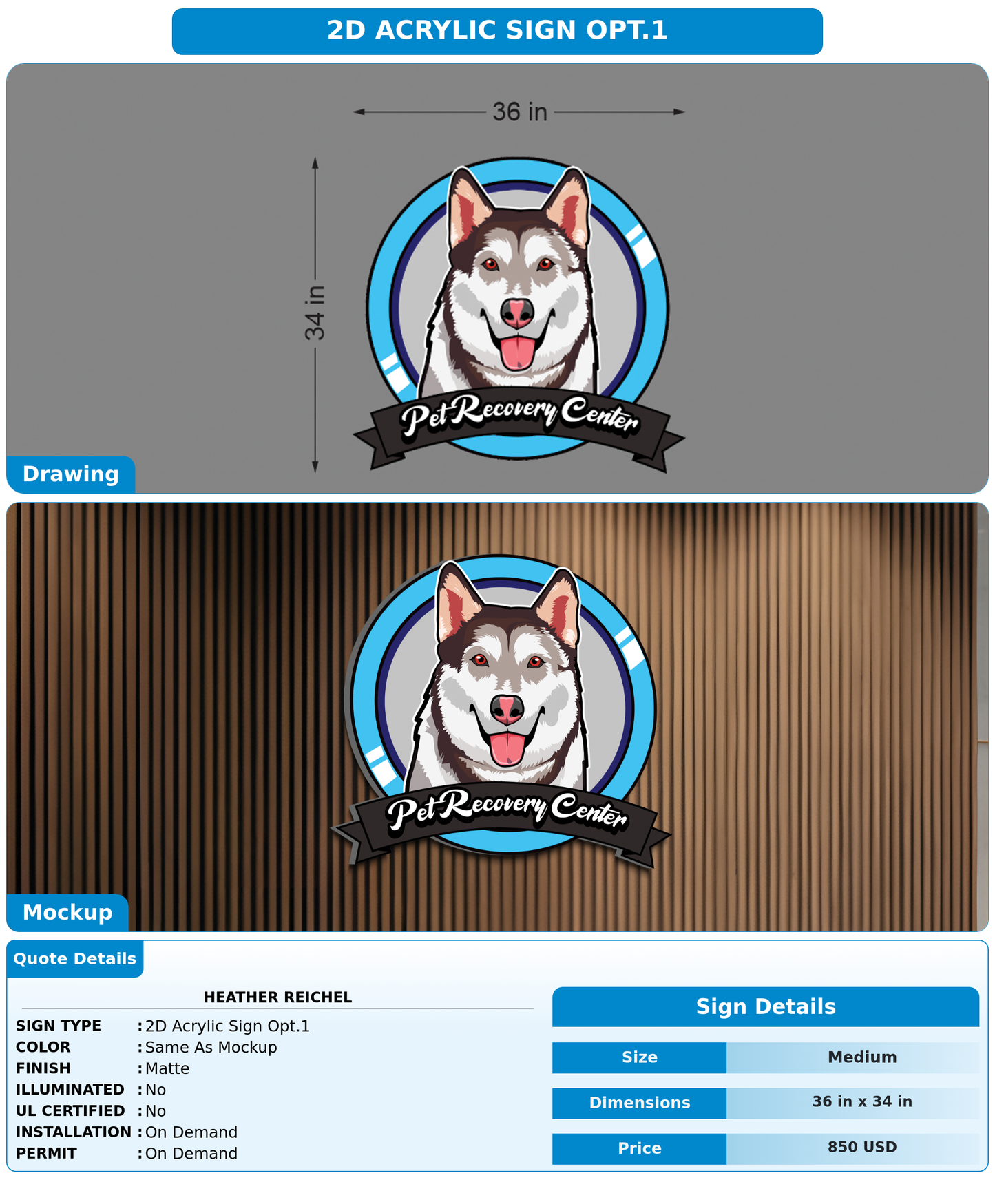 CUSTOM MOCKUP SIGN FOR Heather Reichel
