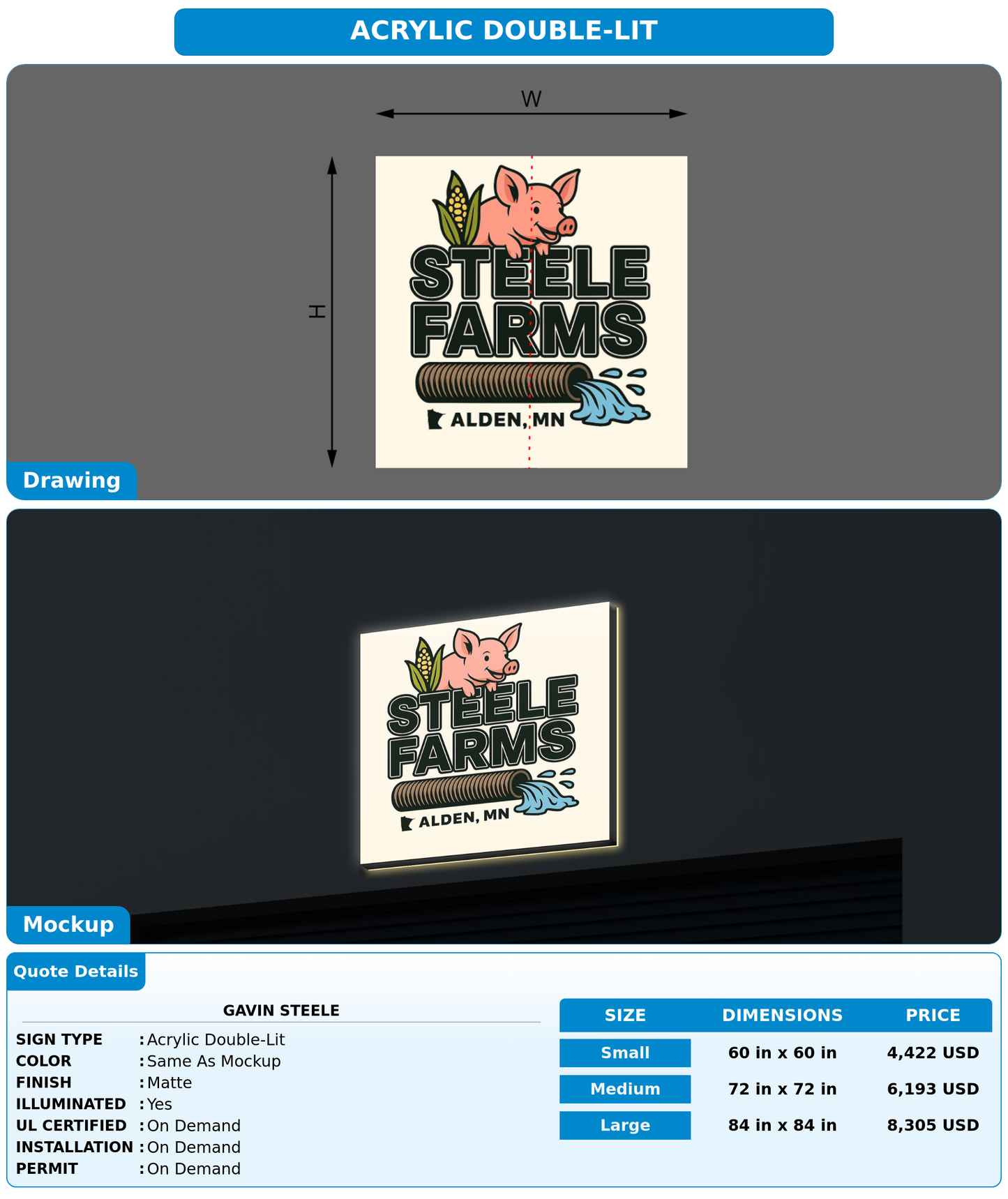 CUSTOM MOCKUP SIGN FOR Gavin steele