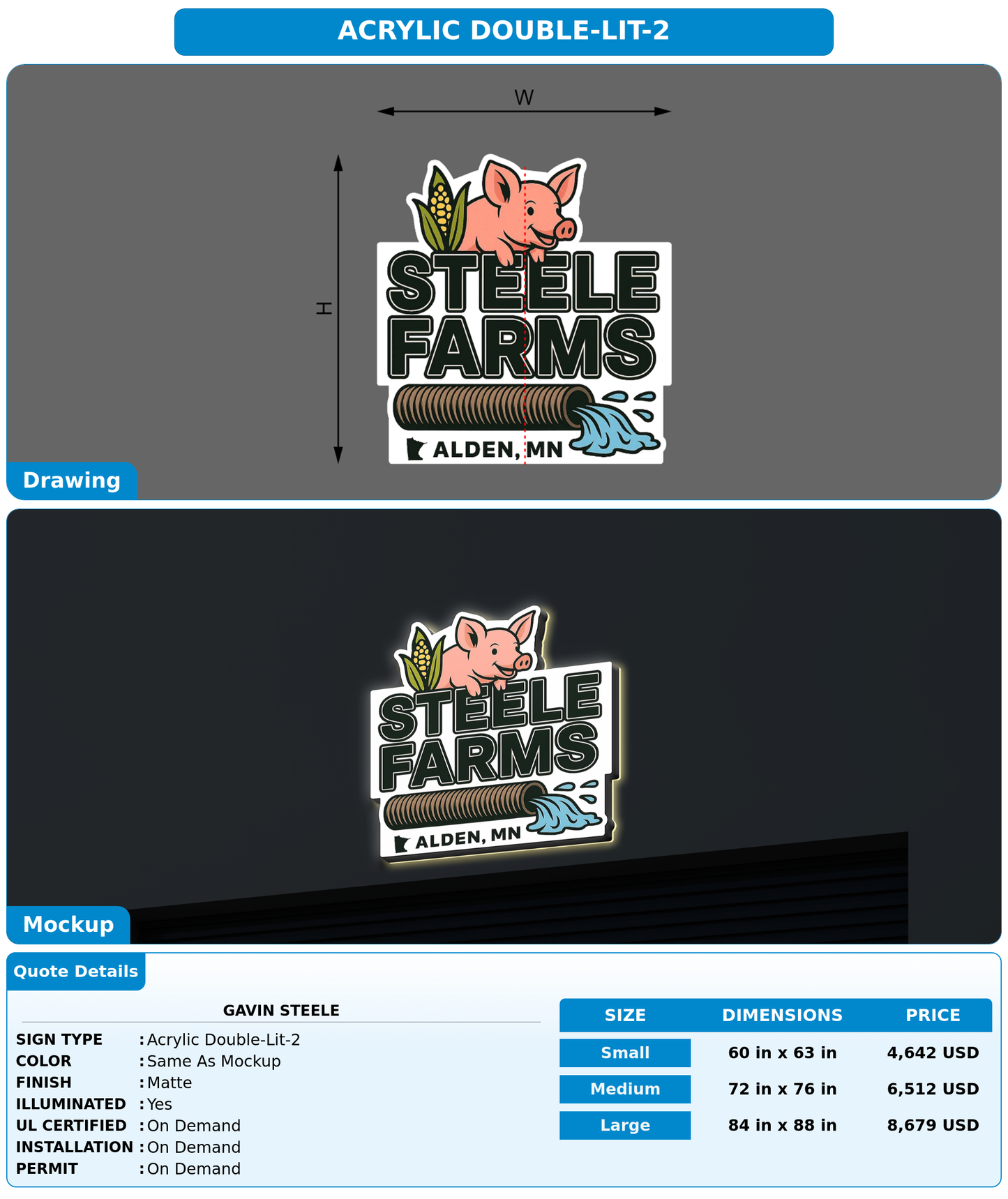 CUSTOM MOCKUP SIGN FOR Gavin steele