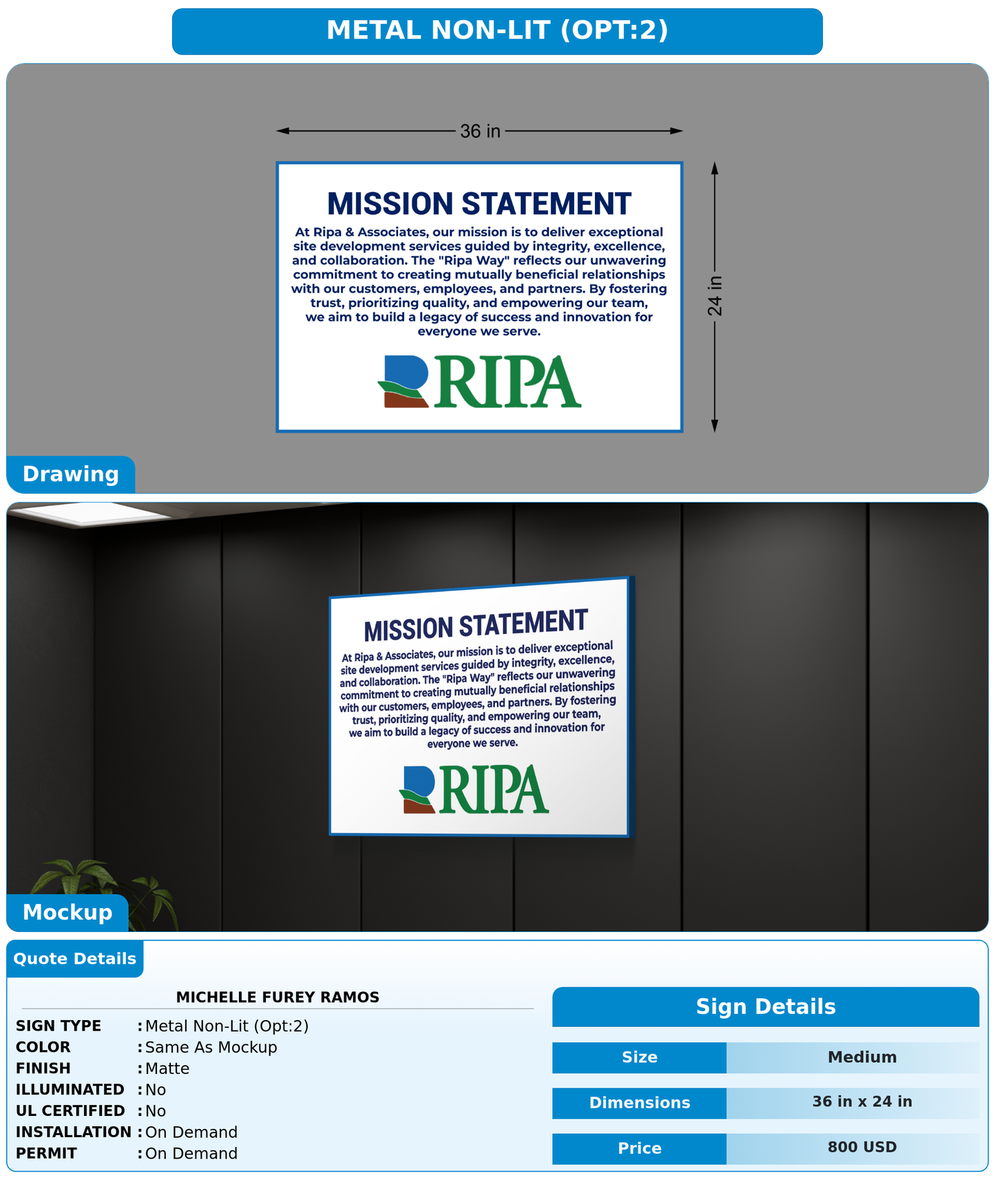 CUSTOM MOCKUP SIGN FOR Michelle Furey Ramos