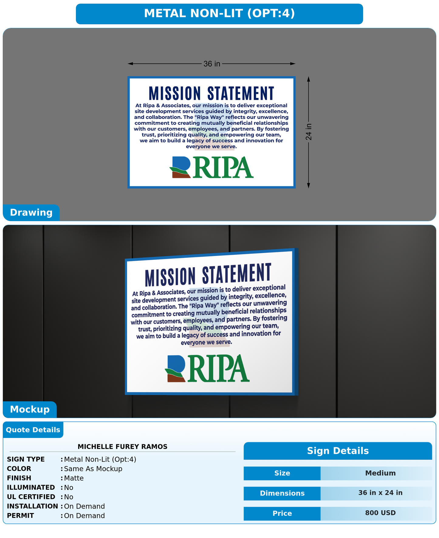 CUSTOM MOCKUP SIGN FOR Michelle Furey Ramos