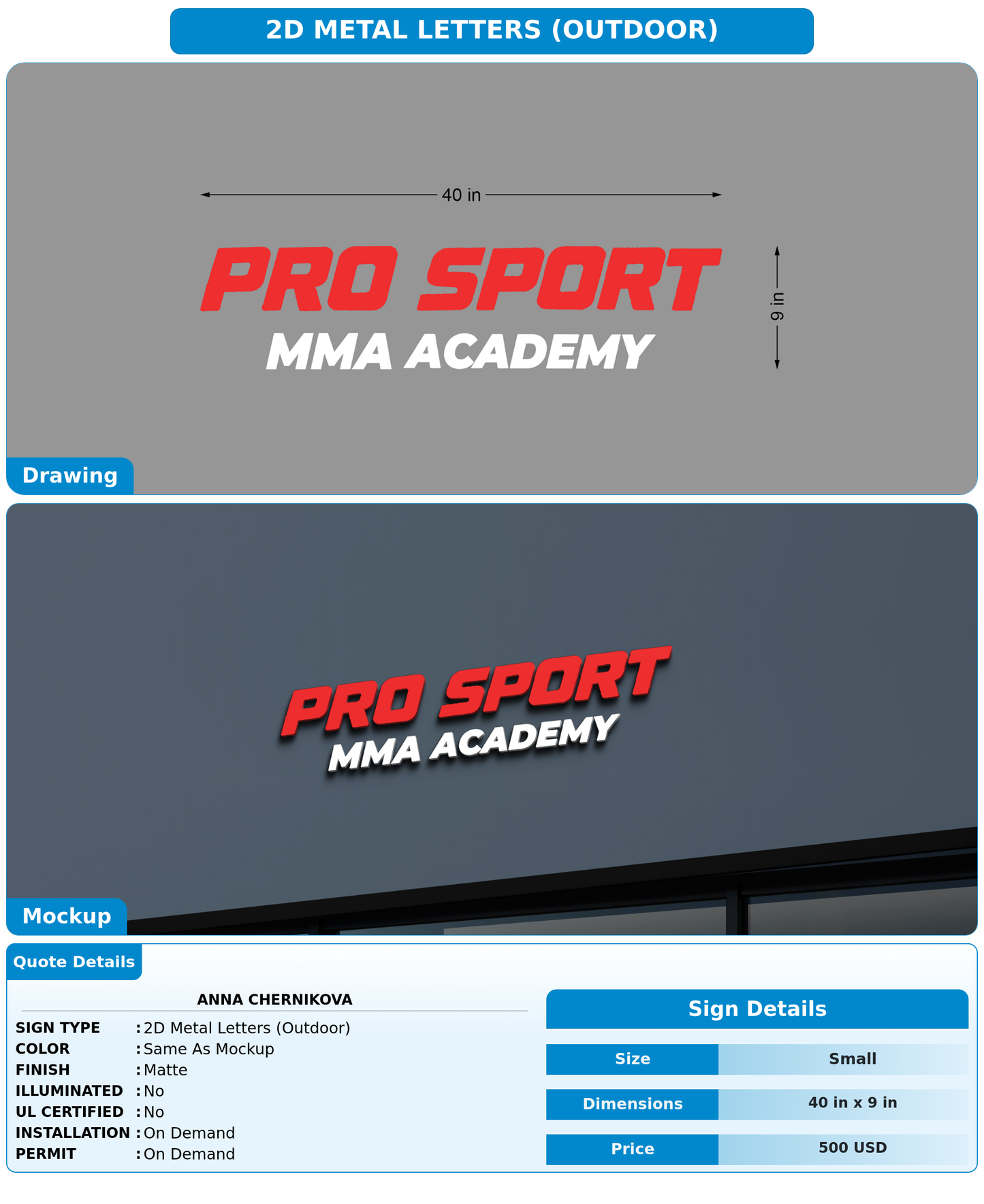 CUSTOM MOCKUP SIGN FOR Anna Chernikova