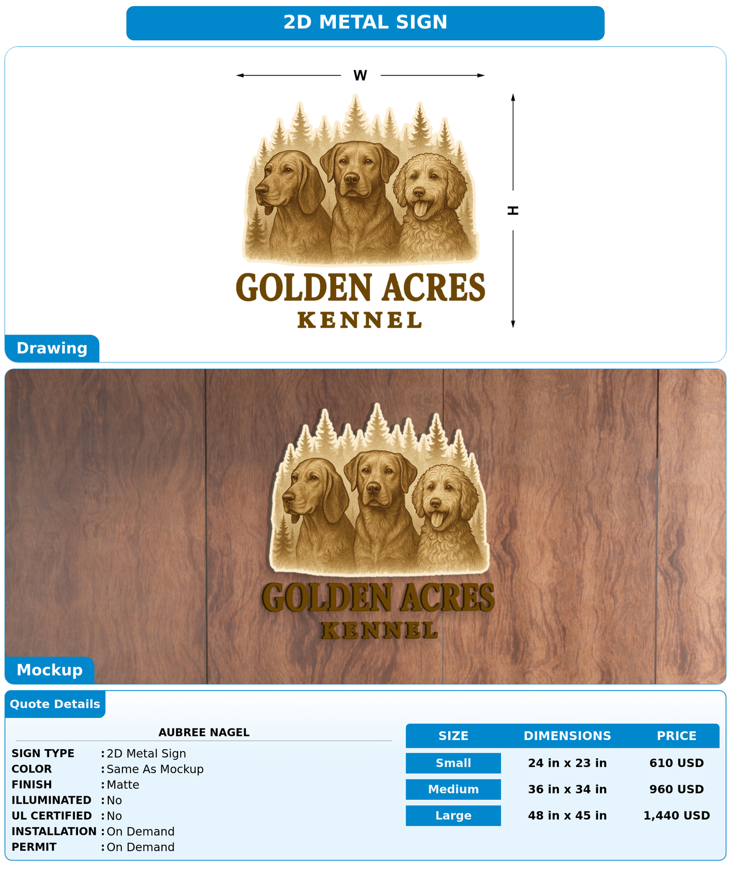 CUSTOM MOCKUP SIGN FOR Aubree Nagel