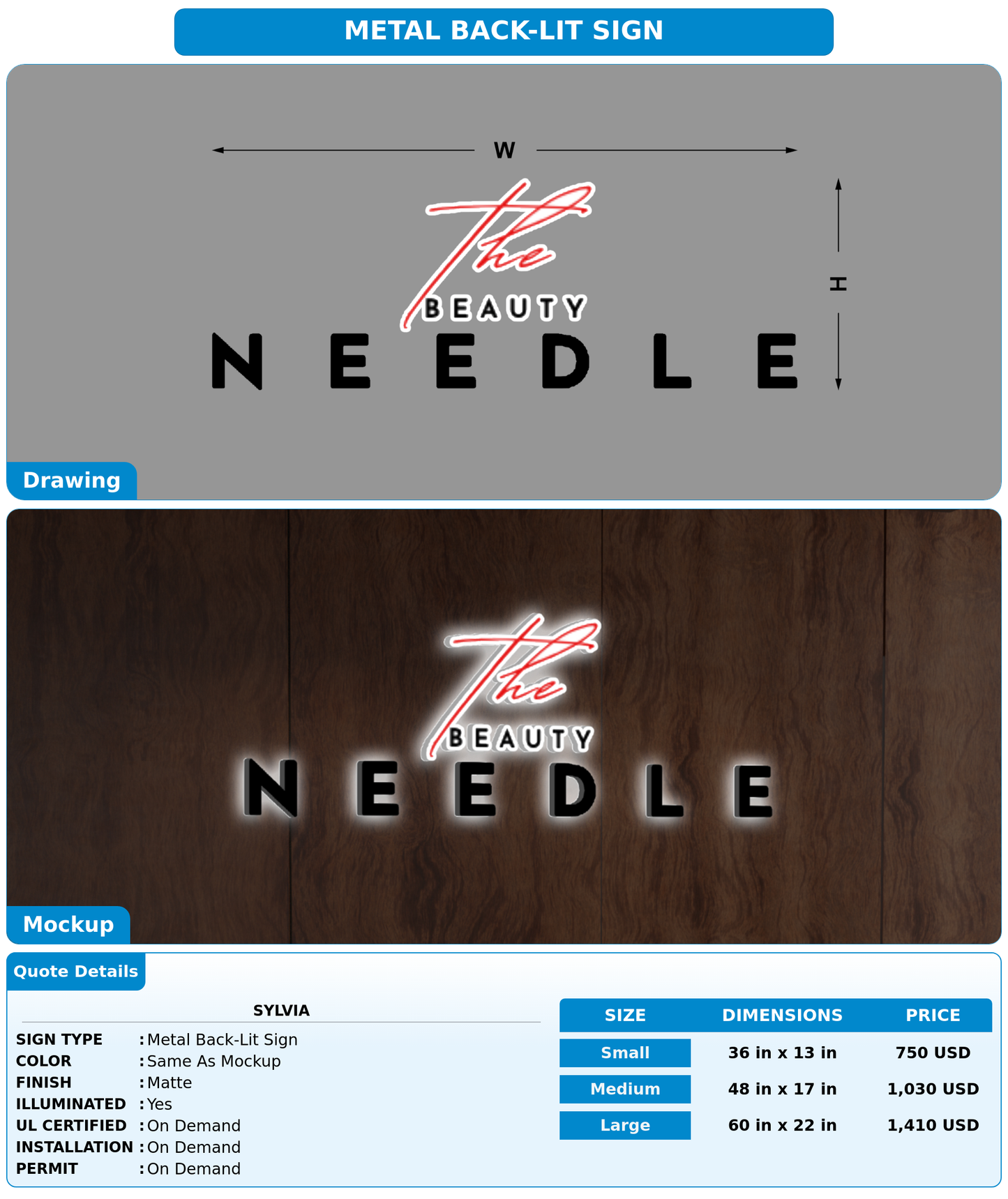 CUSTOM MOCKUP SIGN FOR Sylvia