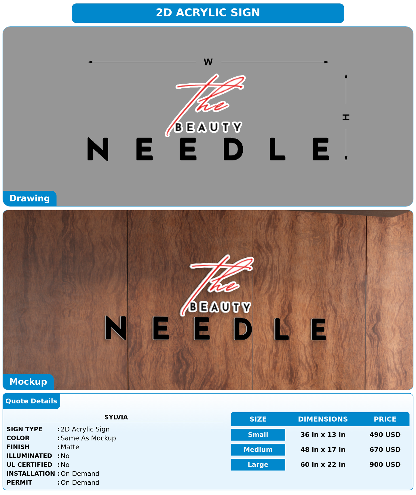 CUSTOM MOCKUP SIGN FOR Sylvia