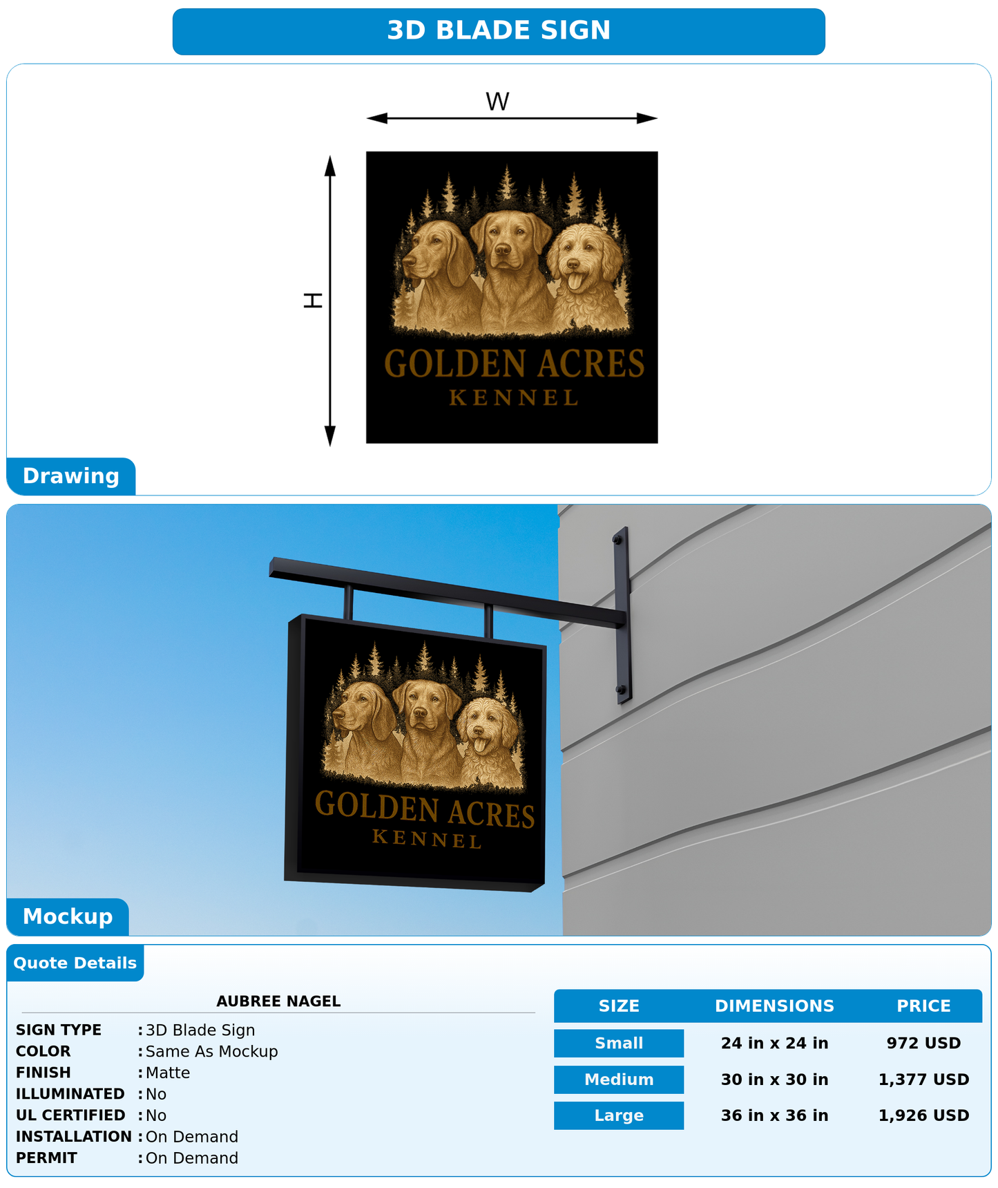 CUSTOM MOCKUP SIGN FOR Aubree Nagel