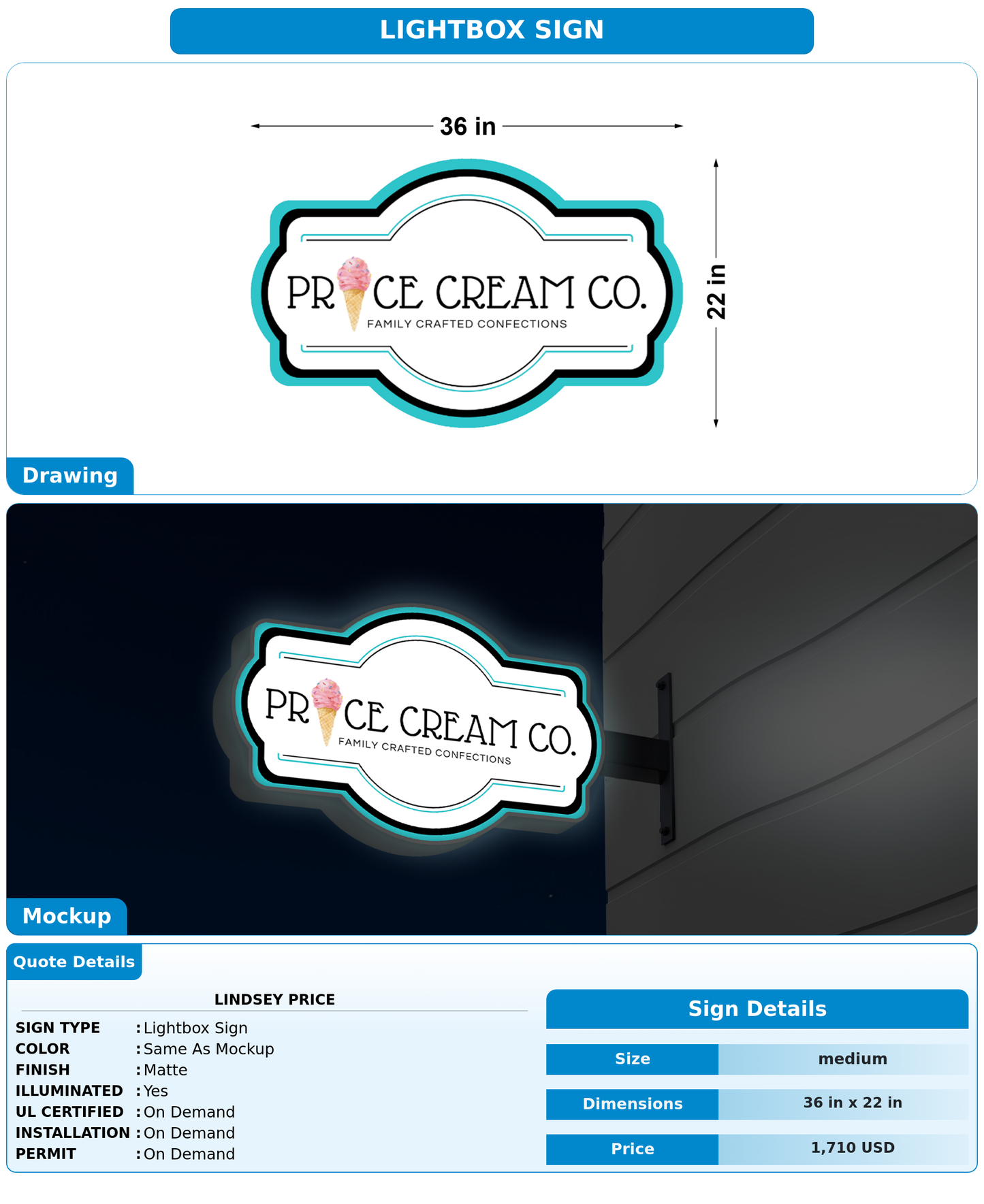 CUSTOM MOCKUP SIGN FOR Lindsey Price