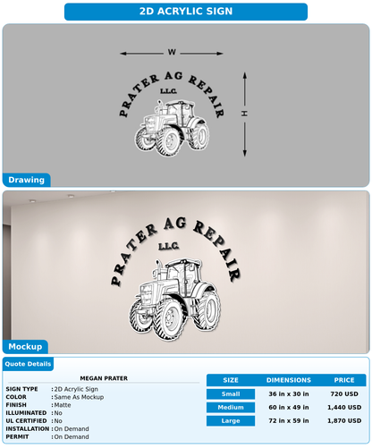 CUSTOM MOCKUP SIGN FOR Megan Prater