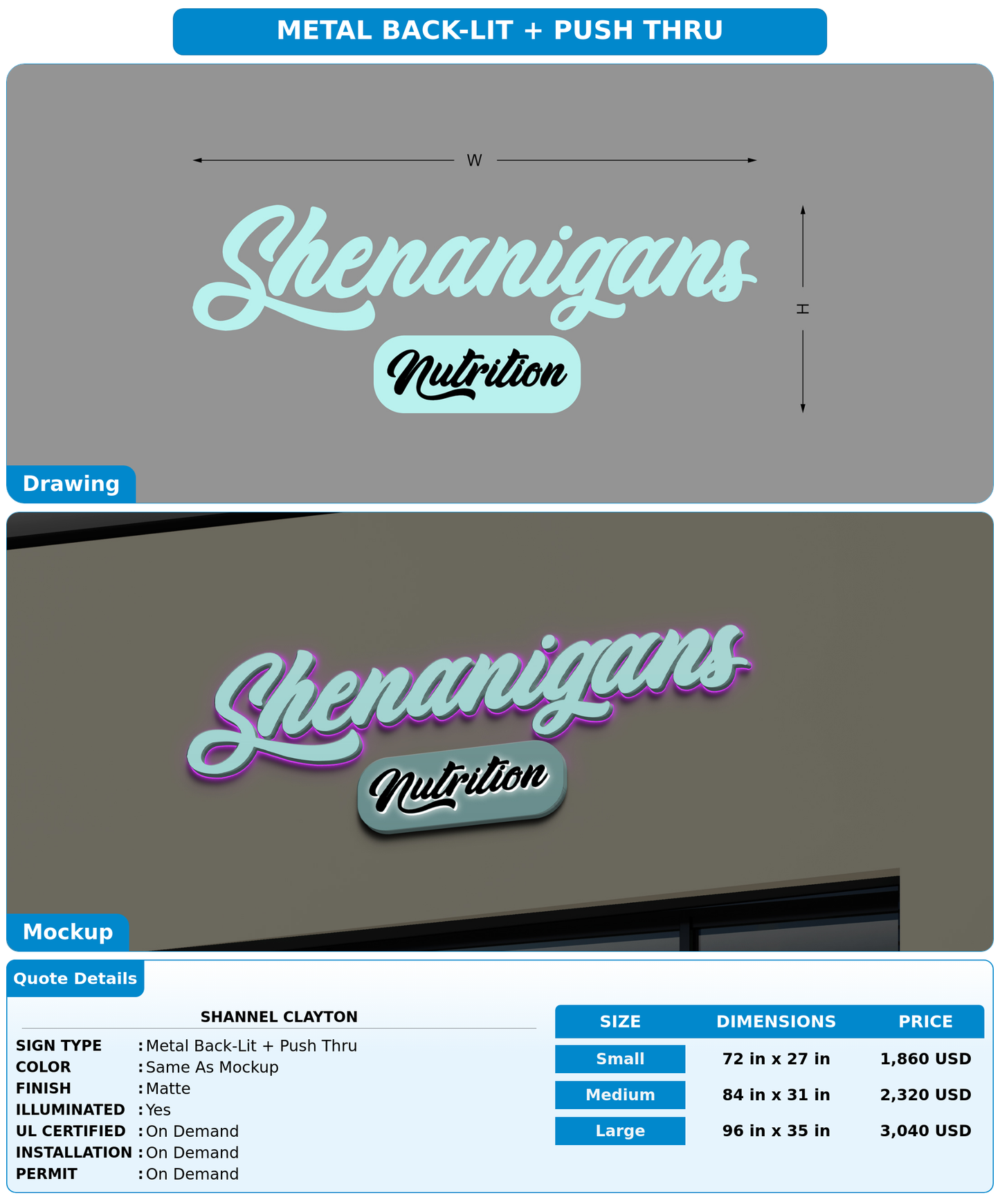 CUSTOM MOCKUP SIGN FOR Shannel Clayton