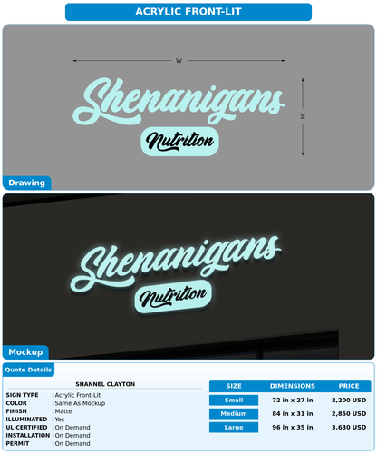 CUSTOM MOCKUP SIGN FOR Shannel Clayton