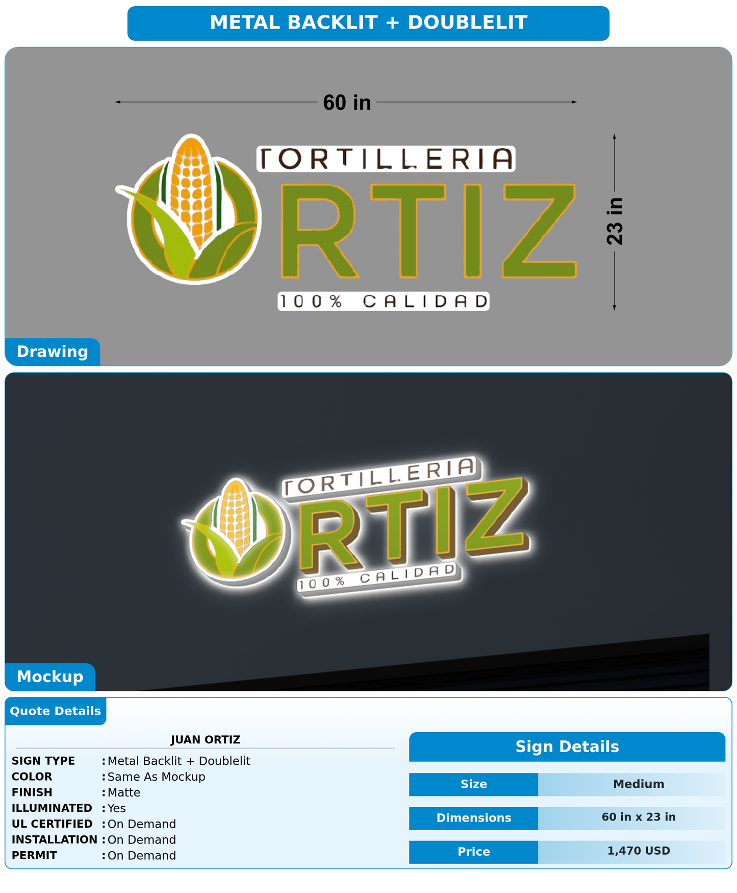 CUSTOM MOCKUP SIGN FOR Juan Ortiz
