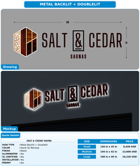 CUSTOM MOCKUP SIGN FOR Salt & Cedar Sauna