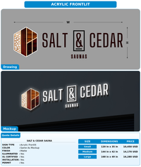 CUSTOM MOCKUP SIGN FOR Salt & Cedar Sauna