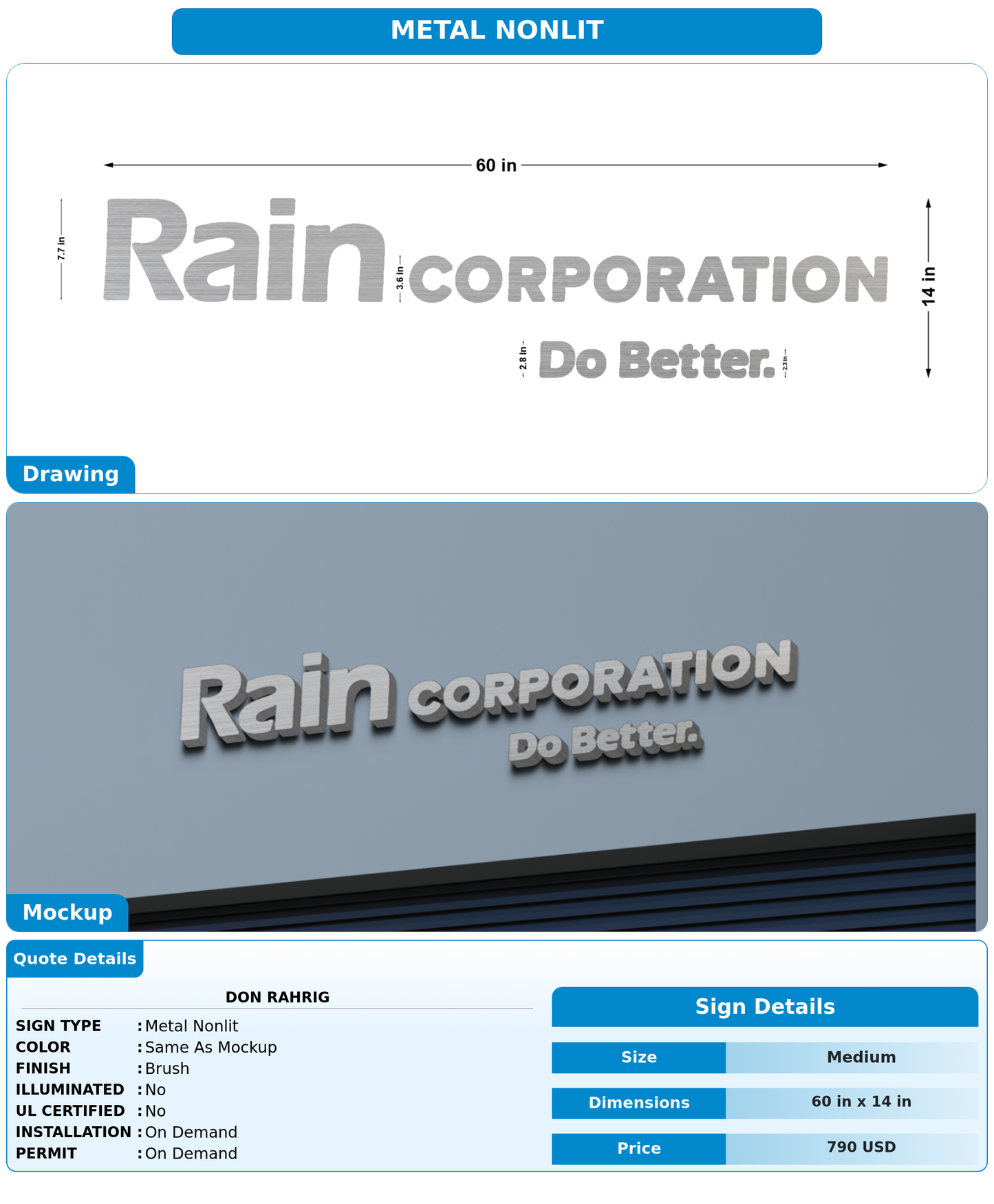 CUSTOM MOCKUP SIGN FOR Don Rahrig