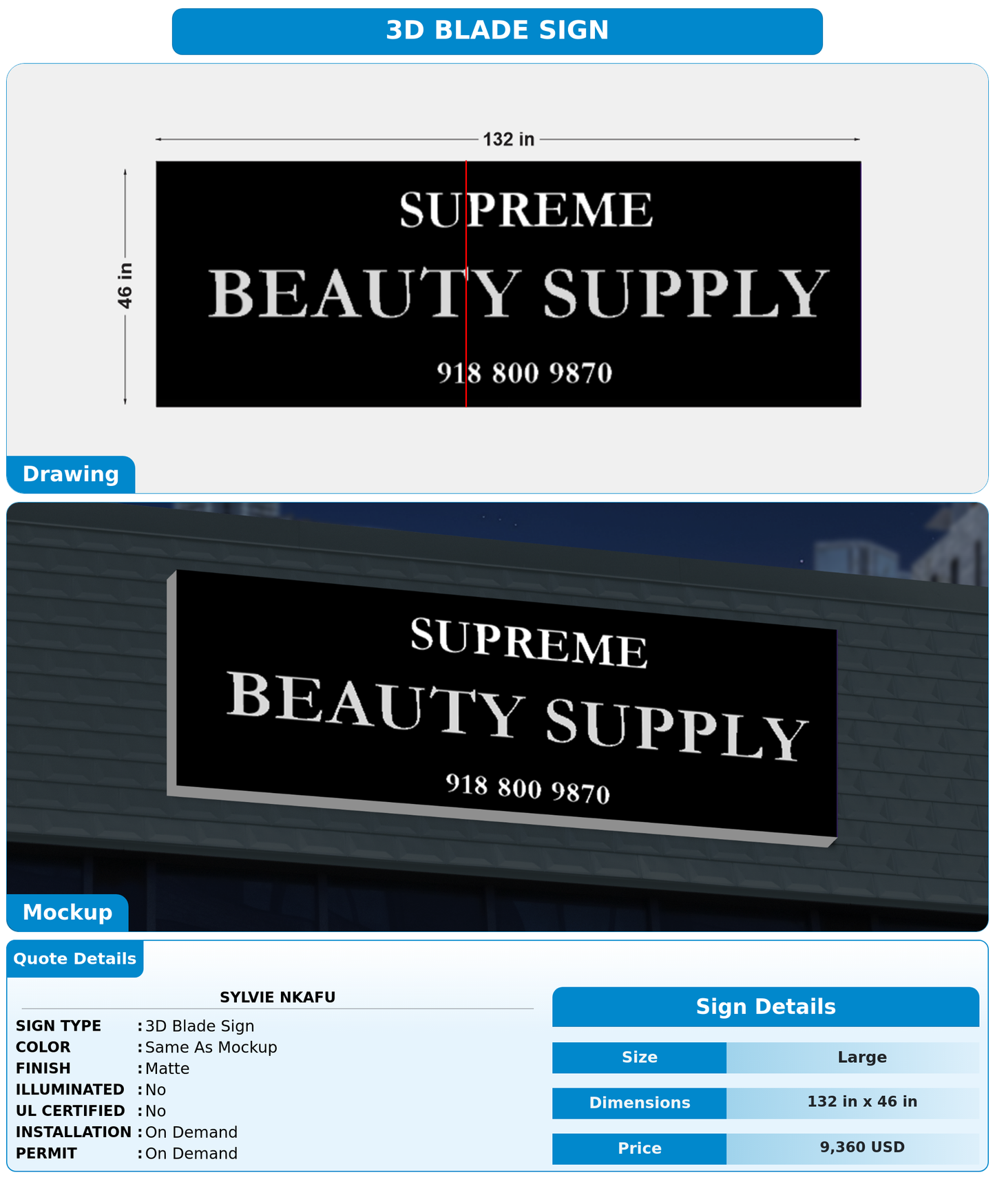 CUSTOM MOCKUP SIGN FOR Sylvie NKAFU
