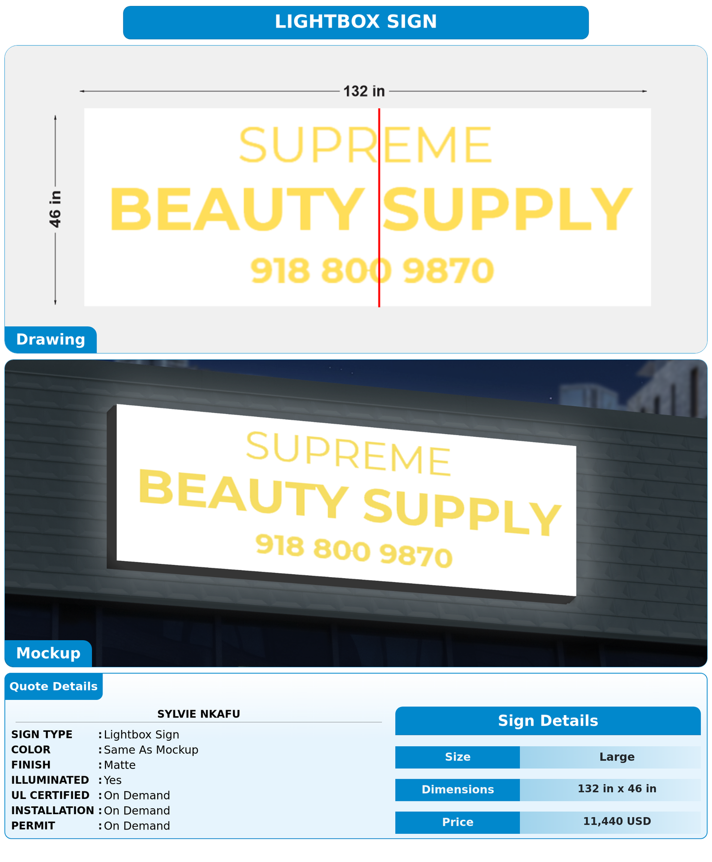 CUSTOM MOCKUP SIGN FOR Sylvie NKAFU