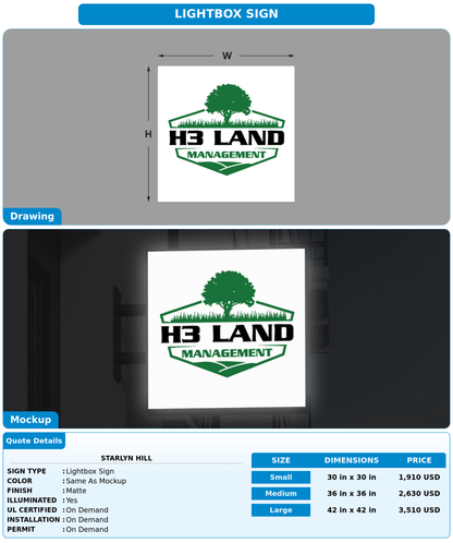 CUSTOM MOCKUP SIGN FOR Starlyn hill