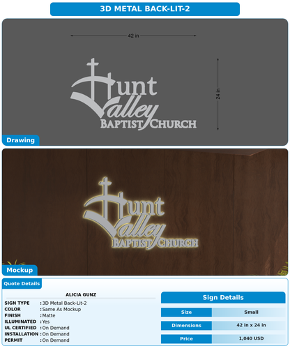 CUSTOM MOCKUP SIGN FOR Alicia Gunz