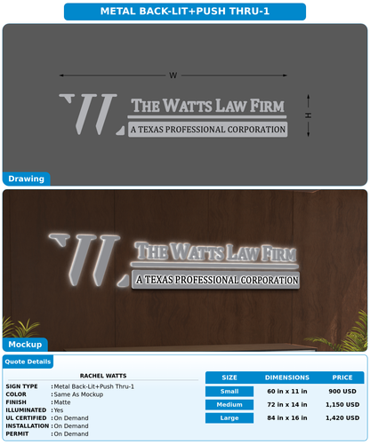CUSTOM MOCKUP SIGN FOR Rachel Watts