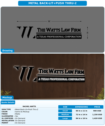 CUSTOM MOCKUP SIGN FOR Rachel Watts