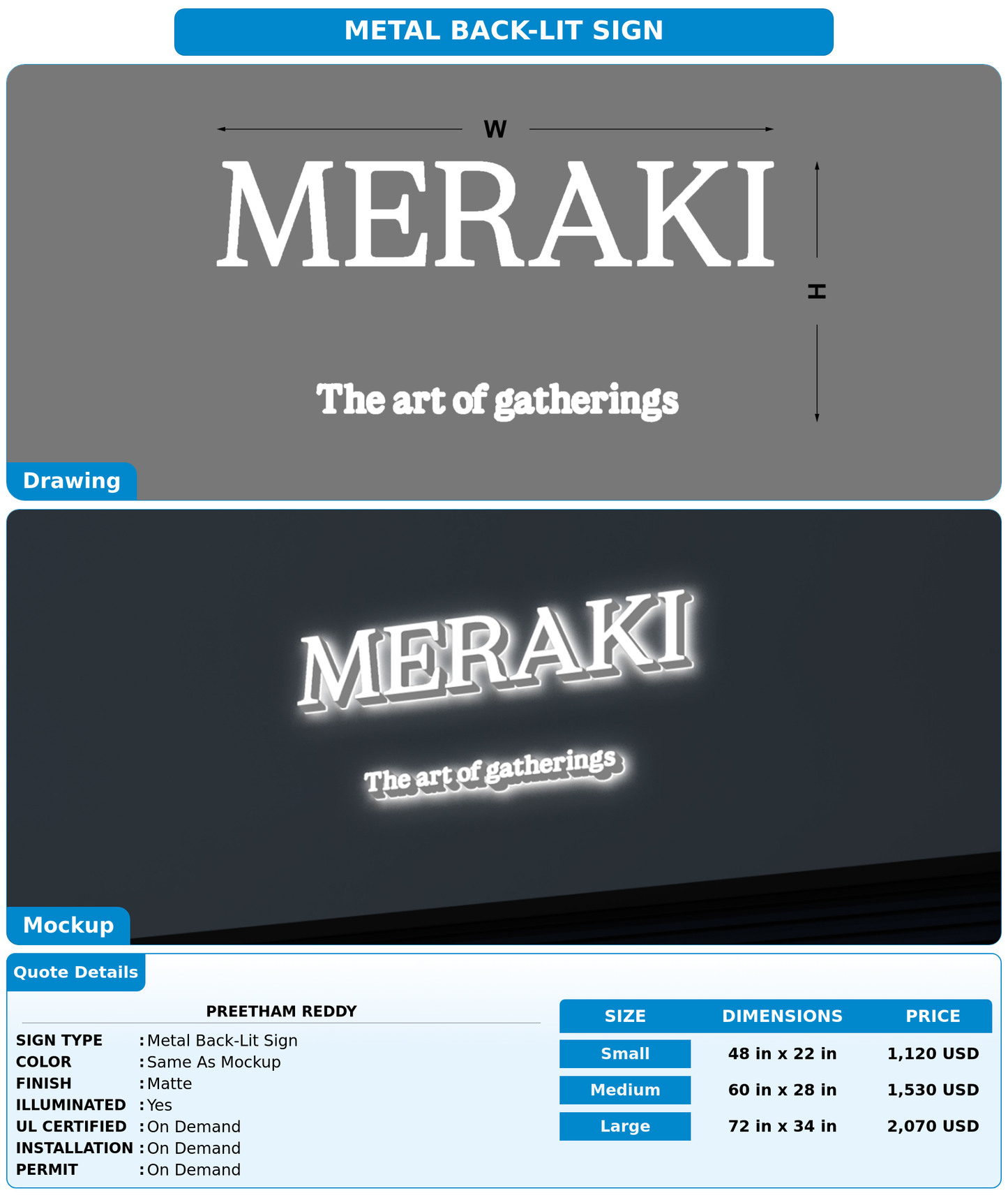CUSTOM MOCKUP SIGN FOR Preetham reddy