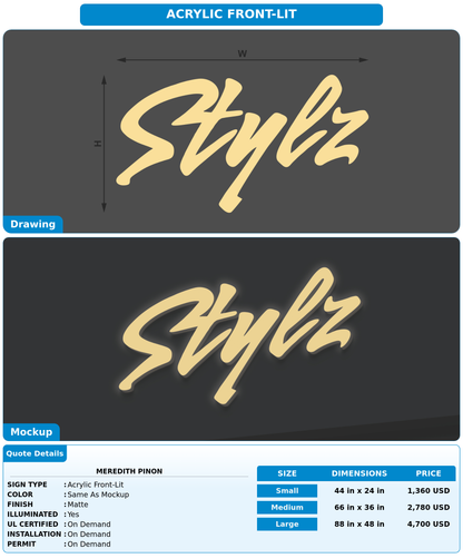 CUSTOM MOCKUP SIGN FOR Meredith Pinon